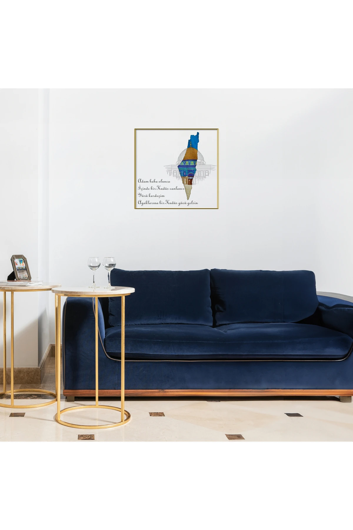 Adam Baba Olunca İçinde Bir Kudüs Canlanır Yürü Kardeşim Cam Tablo