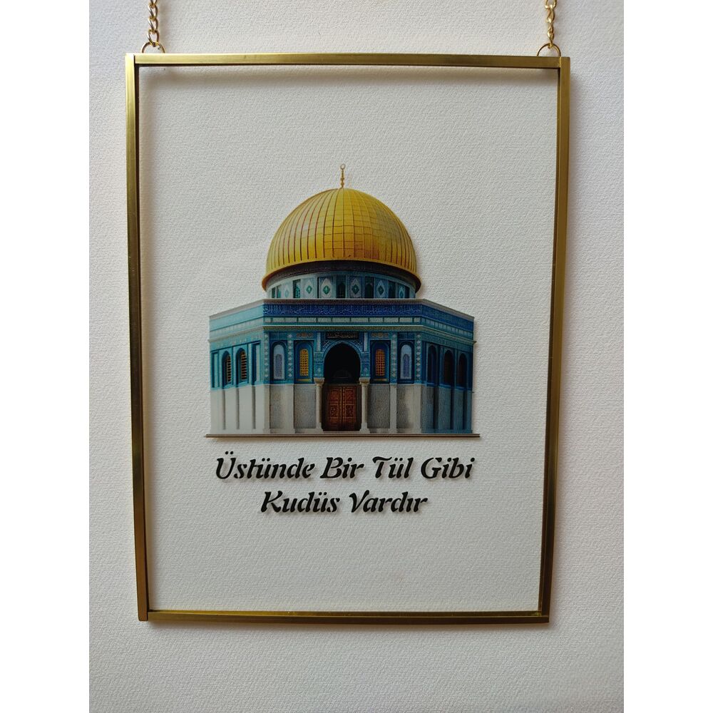3'lü Mescit Tablolarimiz Gold Çerçeveli