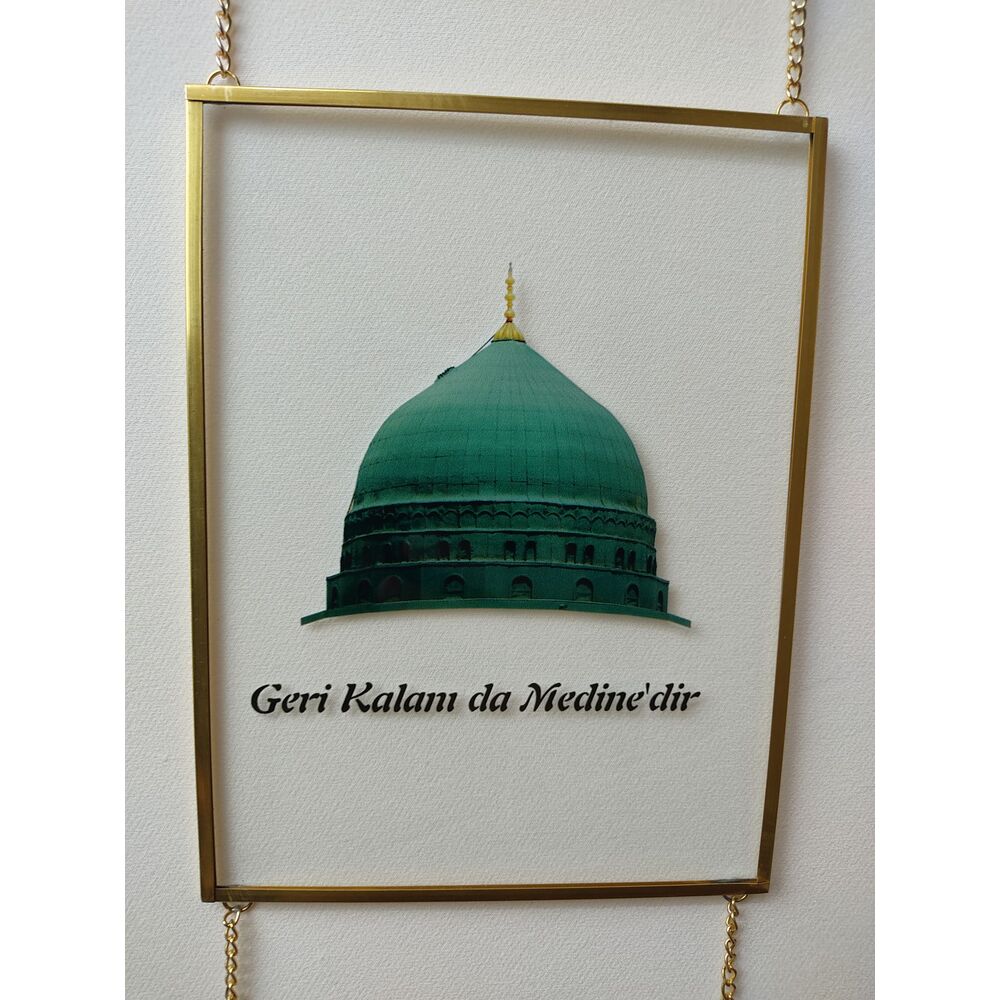 3'lü Mescit Tablolarimiz Gold Çerçeveli