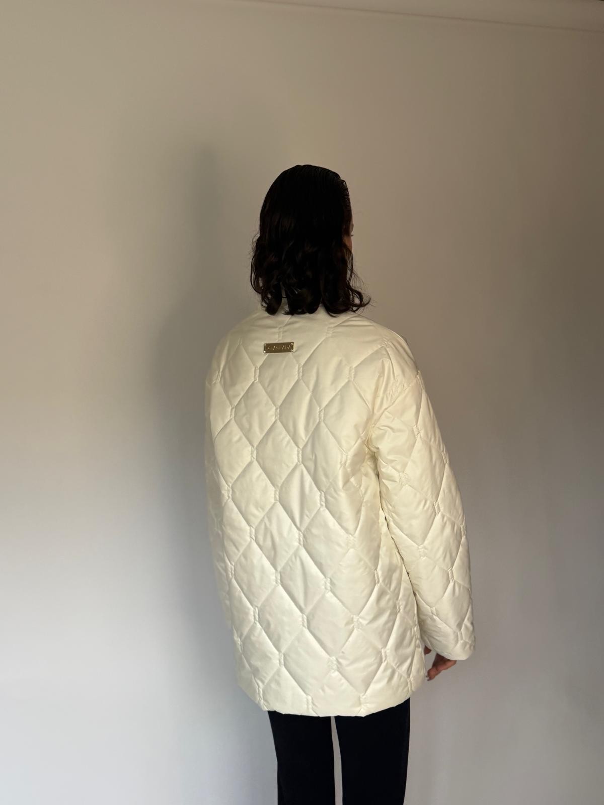 PEARL WHITE COAT WITH GOLD BUTTONS