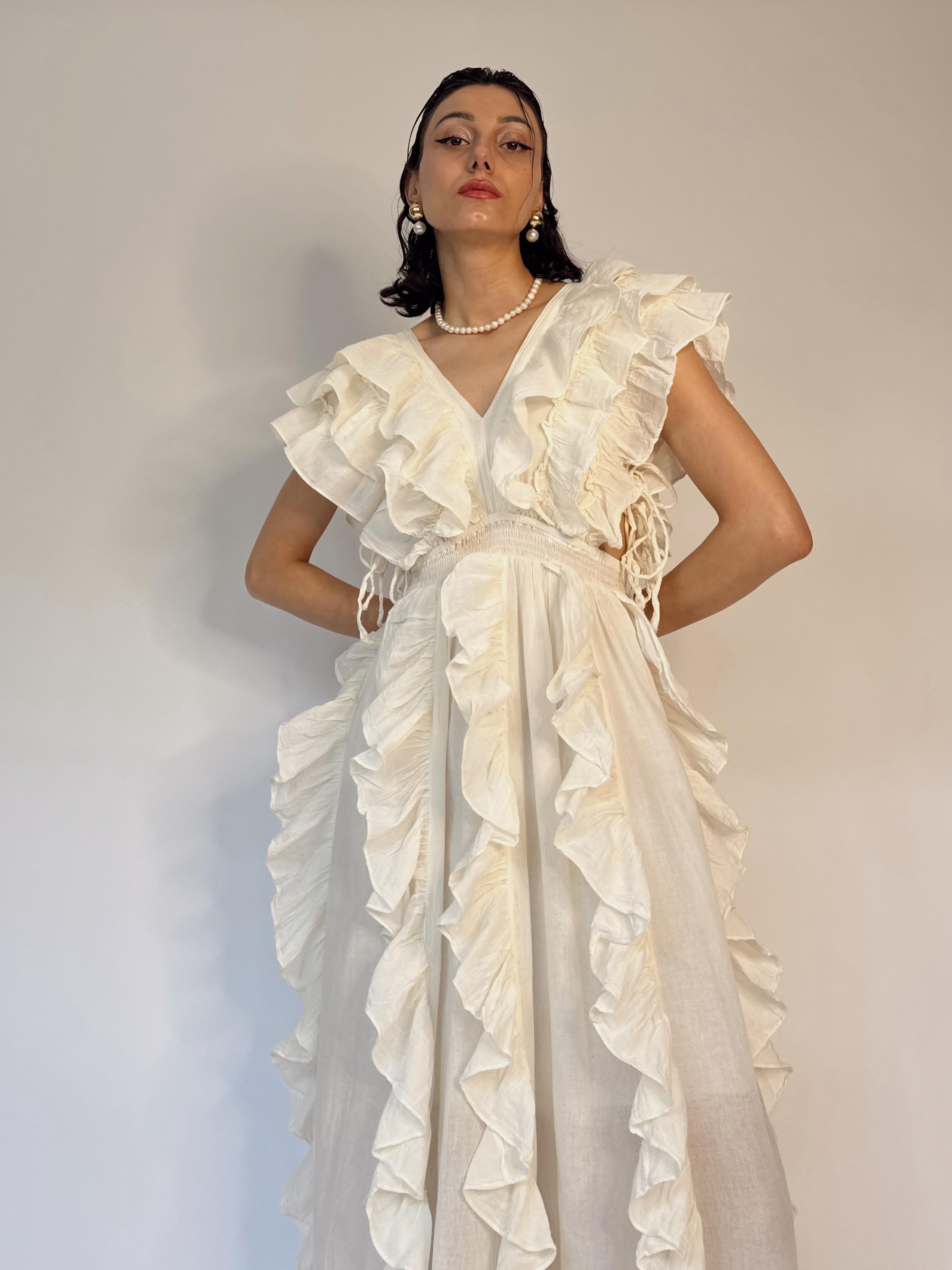 FLOUNCED DESIGN BOHEMIAN DRESS