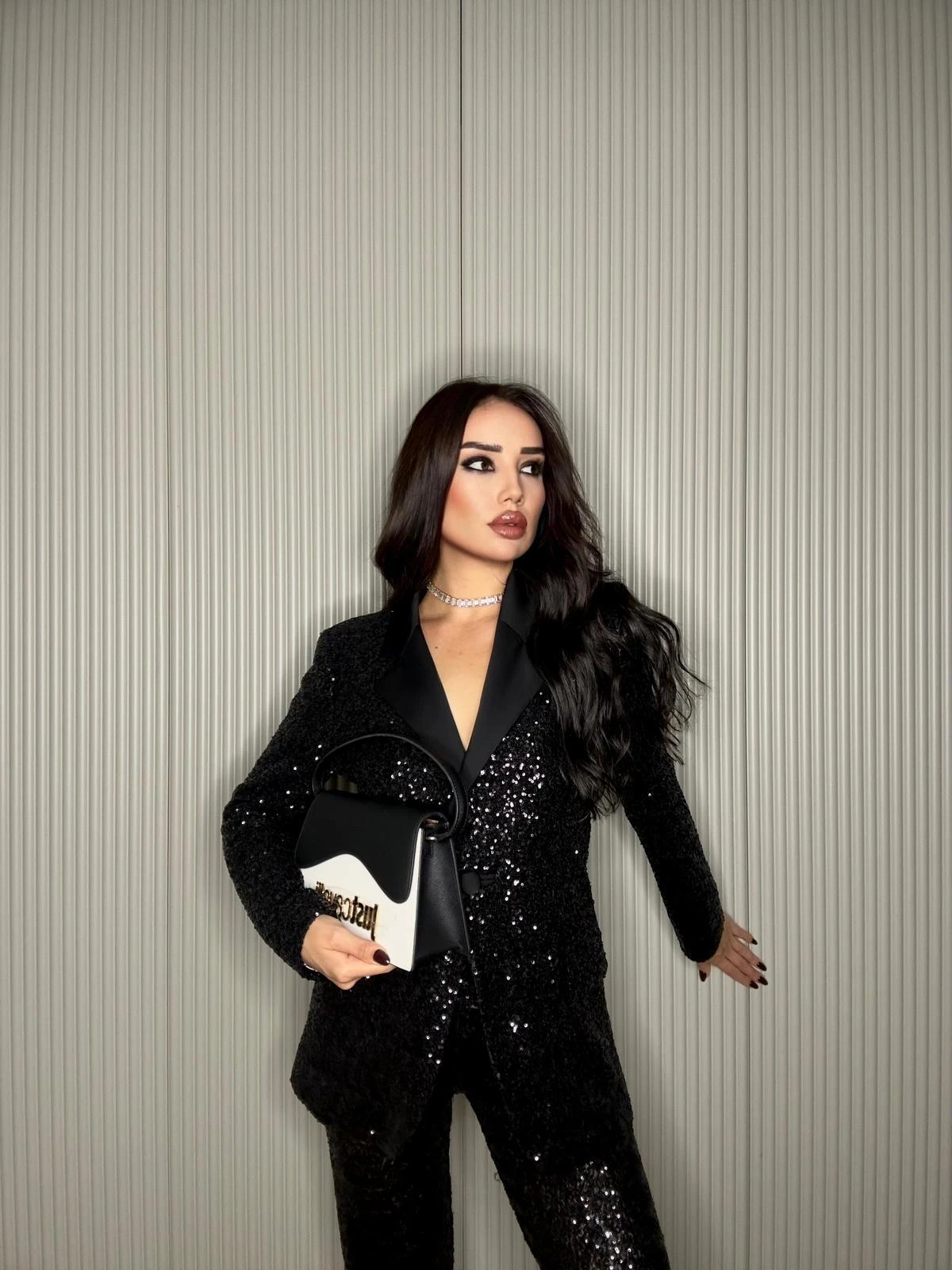 SİYAH PAYET PANTOLON CEKET TAKIM