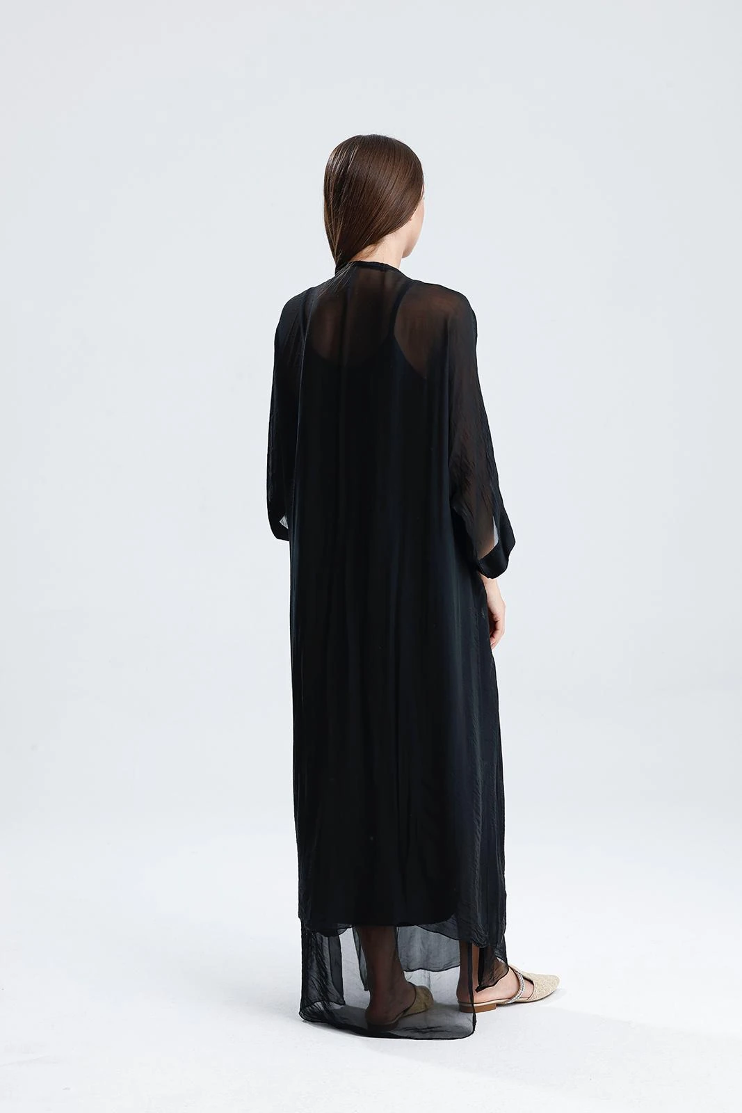 İTALYAN İPEK UZUN ELBİSE