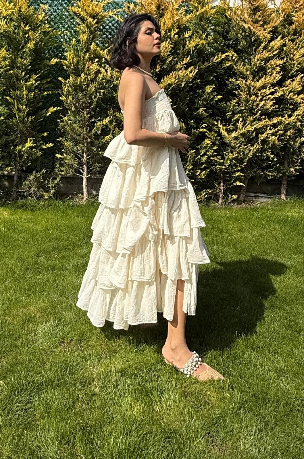 COTTON STRAPLESS DRESS / SKIRT