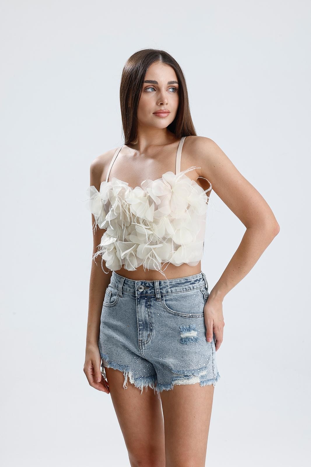 İTALİAN TAŞLI KOT SHORT