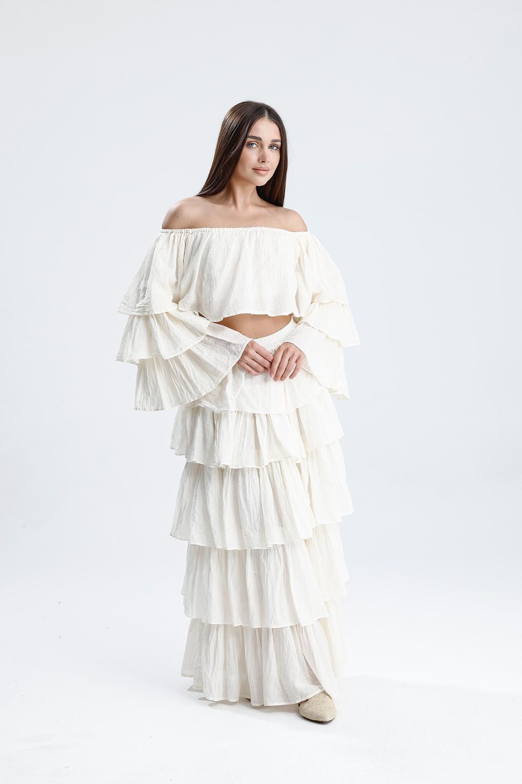 KATLI FIRFIRLI UZUN KOLLU BOLERO