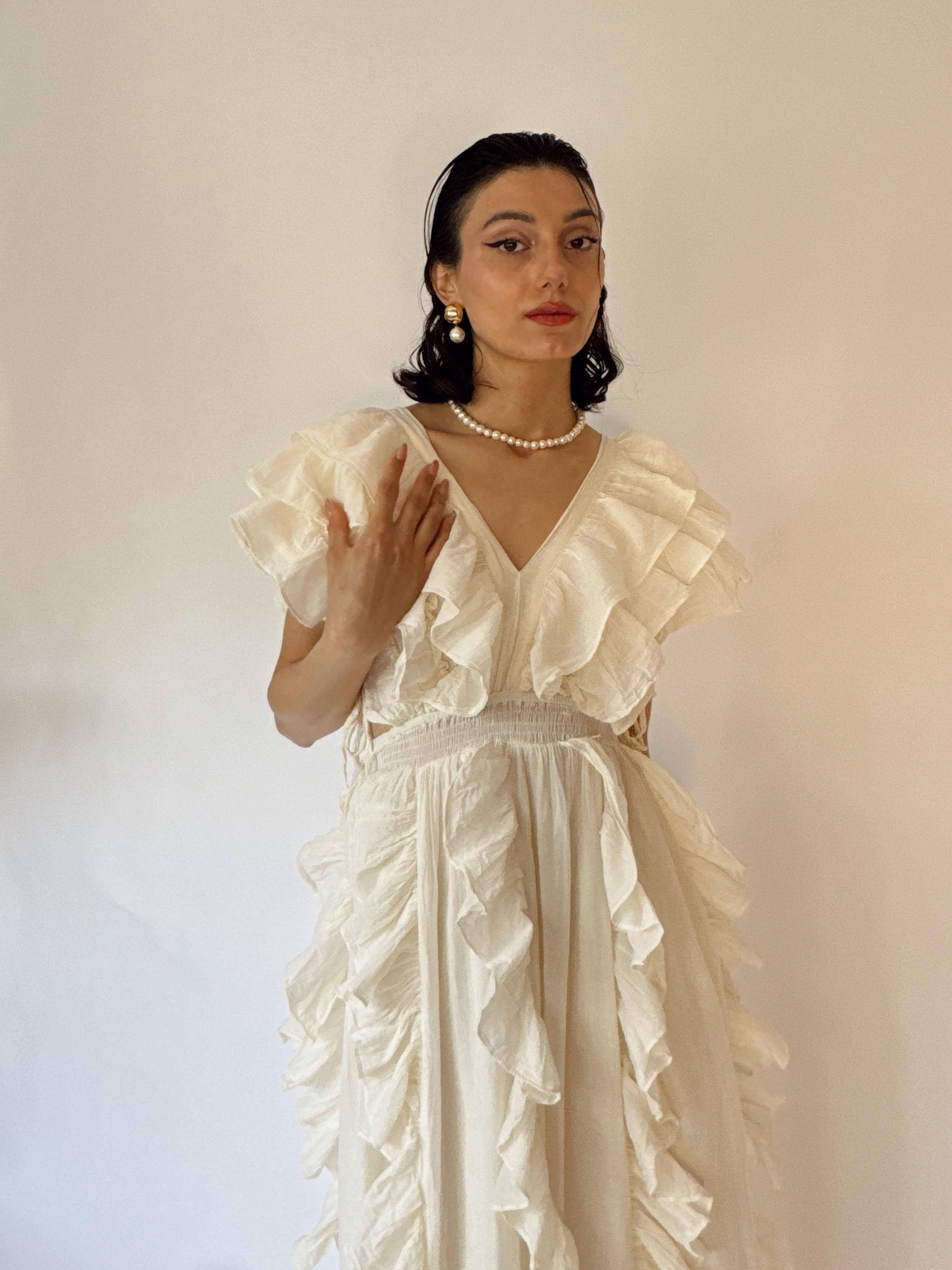 FLOUNCED DESIGN BOHEMIAN DRESS