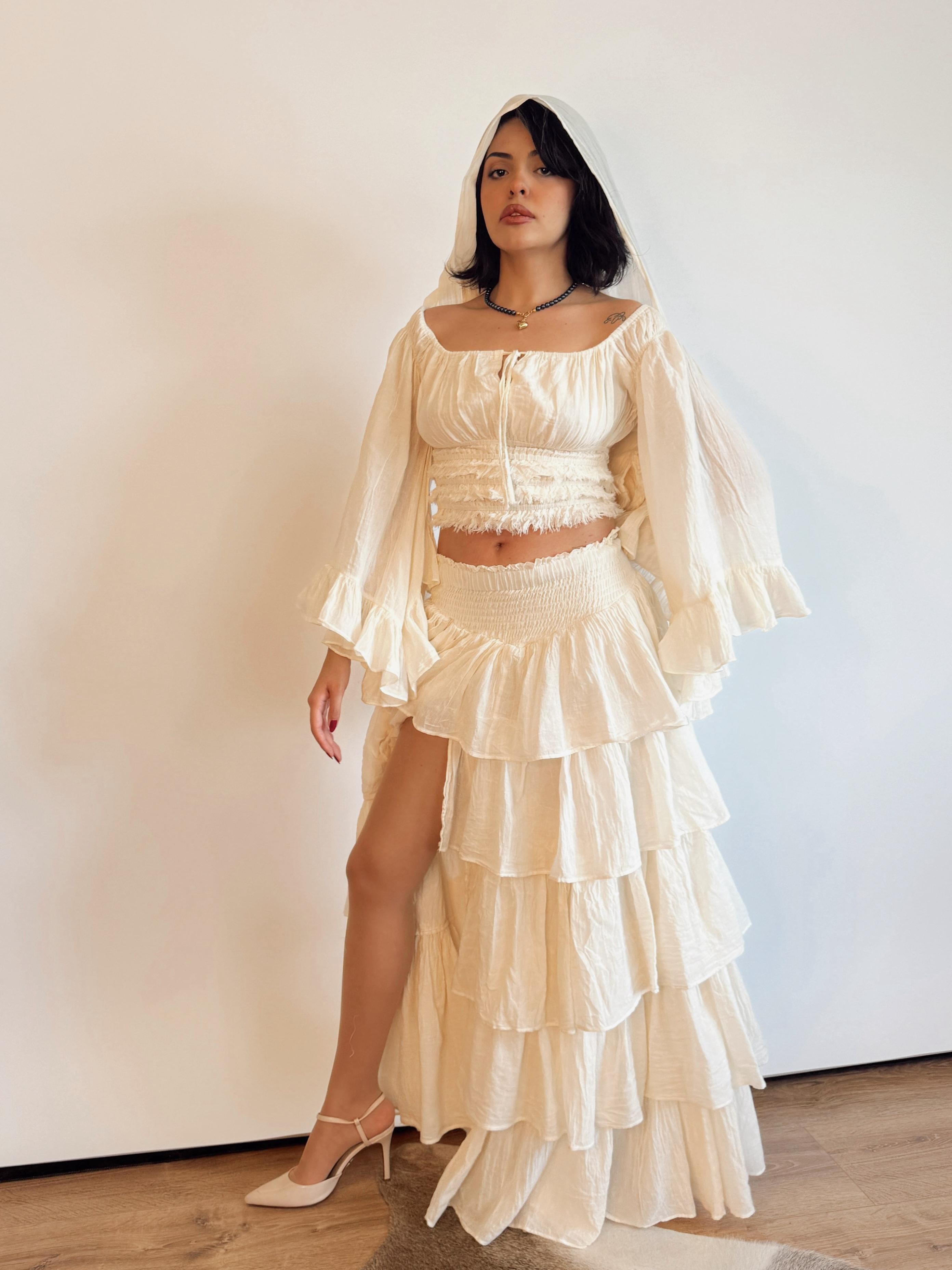 COTTON STRAPLESS DRESS / SKIRT