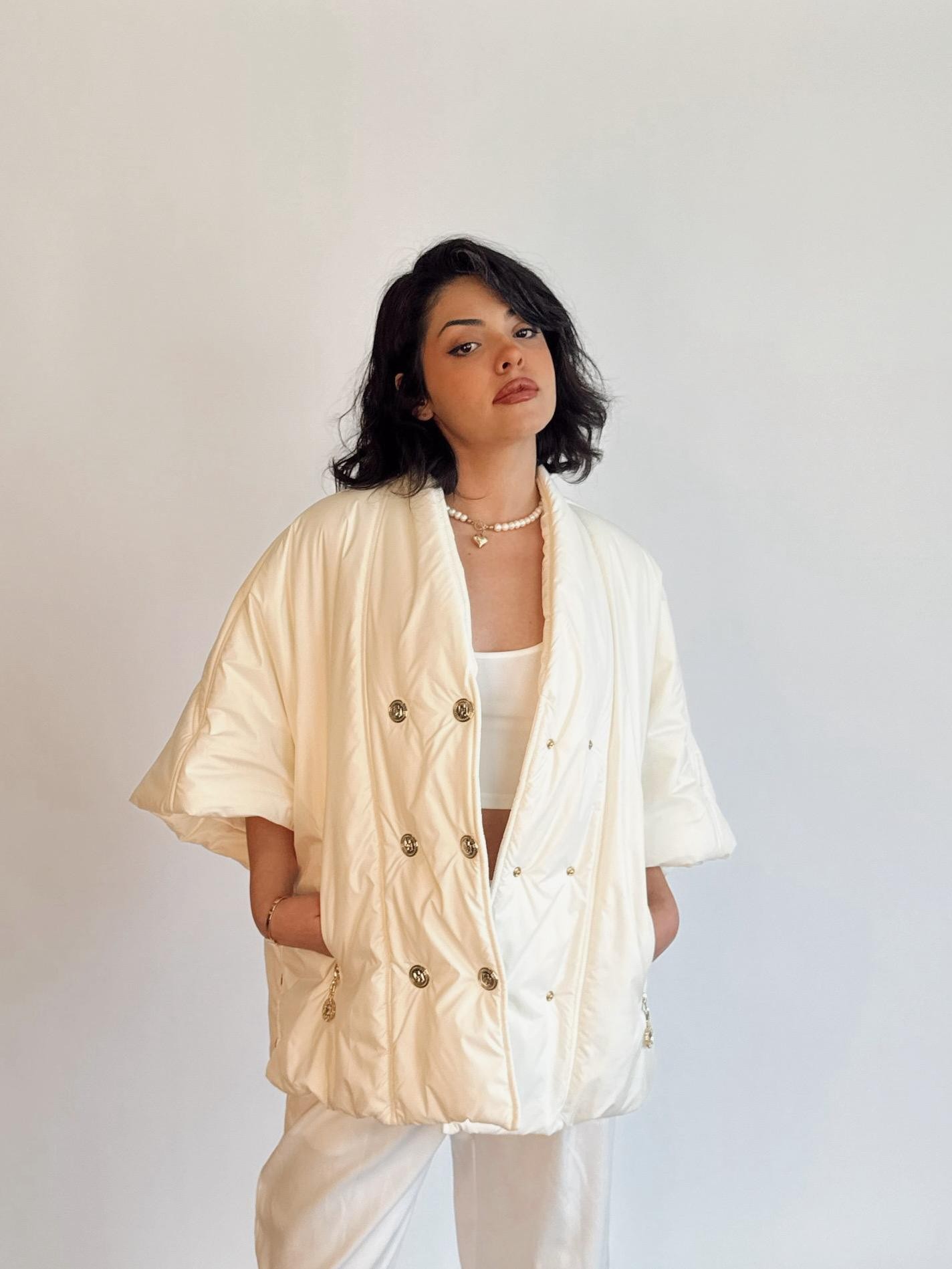 KRUVAZE OVERSIZE MONT - Beyaz