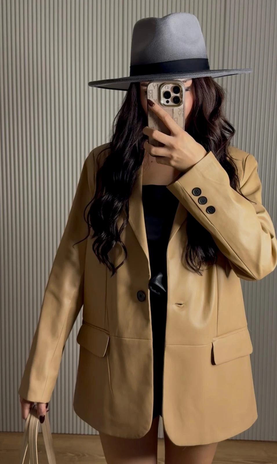 CAMEL DERİ ŞIK CEKET