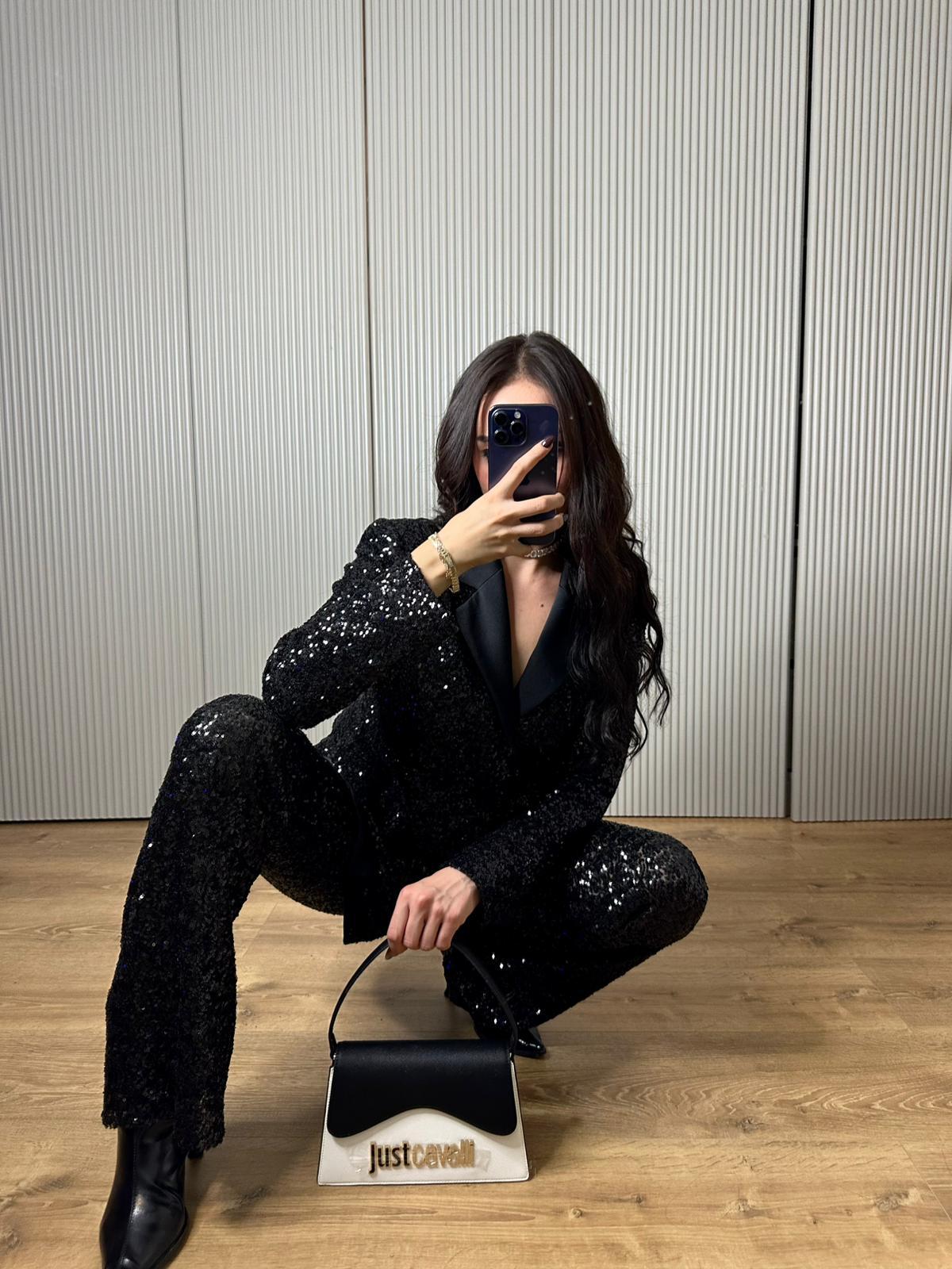 SİYAH PAYET PANTOLON CEKET TAKIM