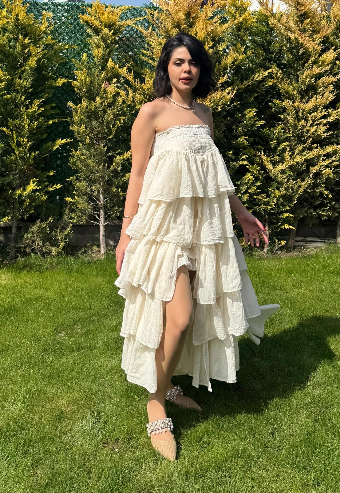 COTTON STRAPLESS DRESS / SKIRT
