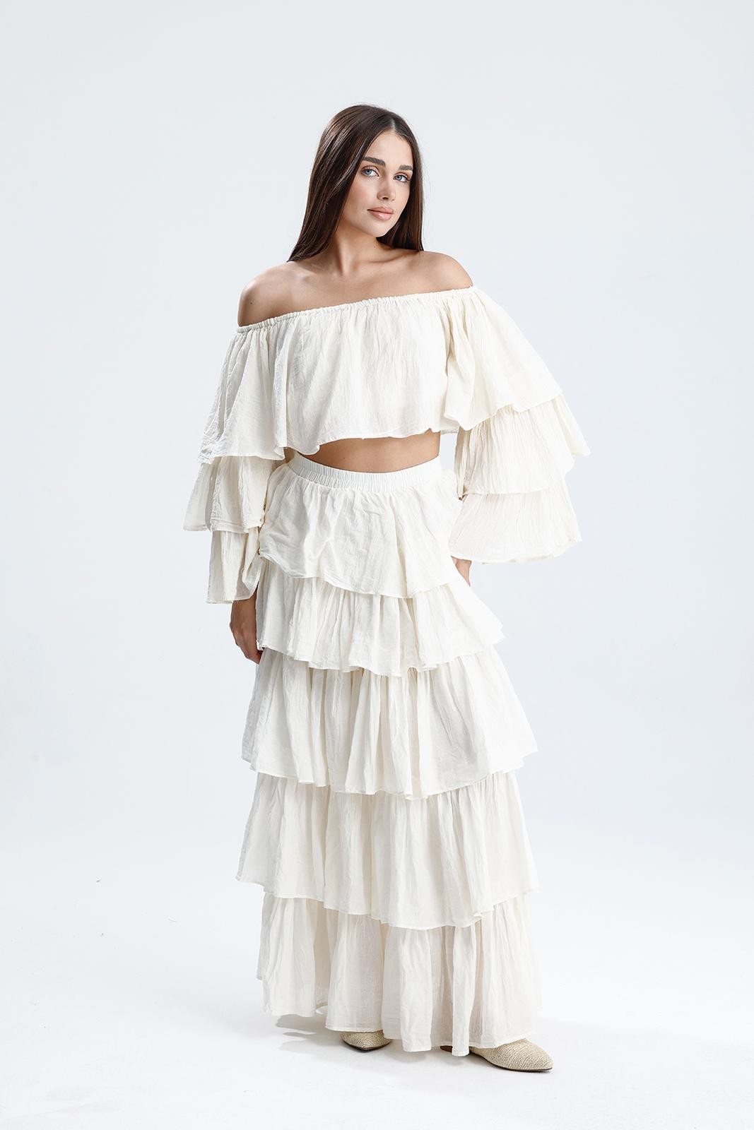 KATLI FIRFIRLI UZUN KOLLU BOLERO