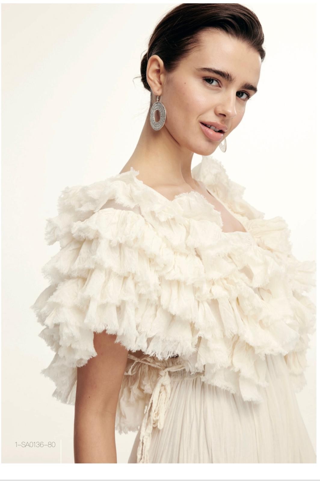 V-NECK RUFFLED SLEEVE LONG BOHEMIAN DRESS