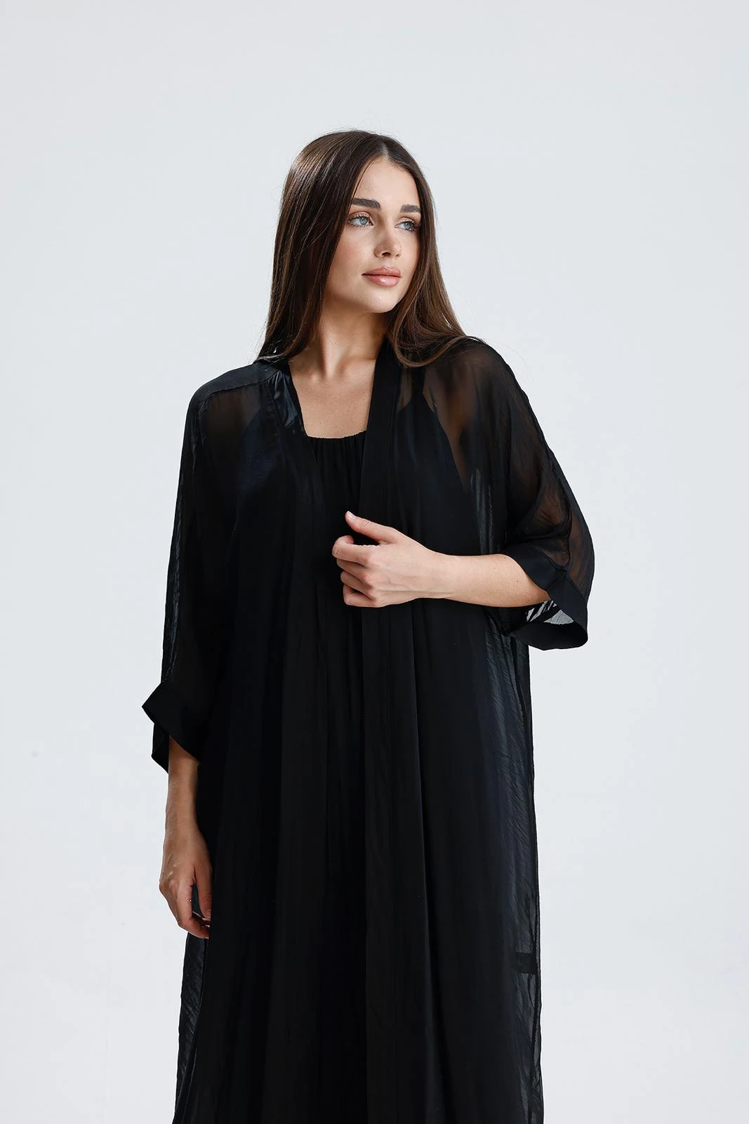 İTALYAN İPEK UZUN ELBİSE