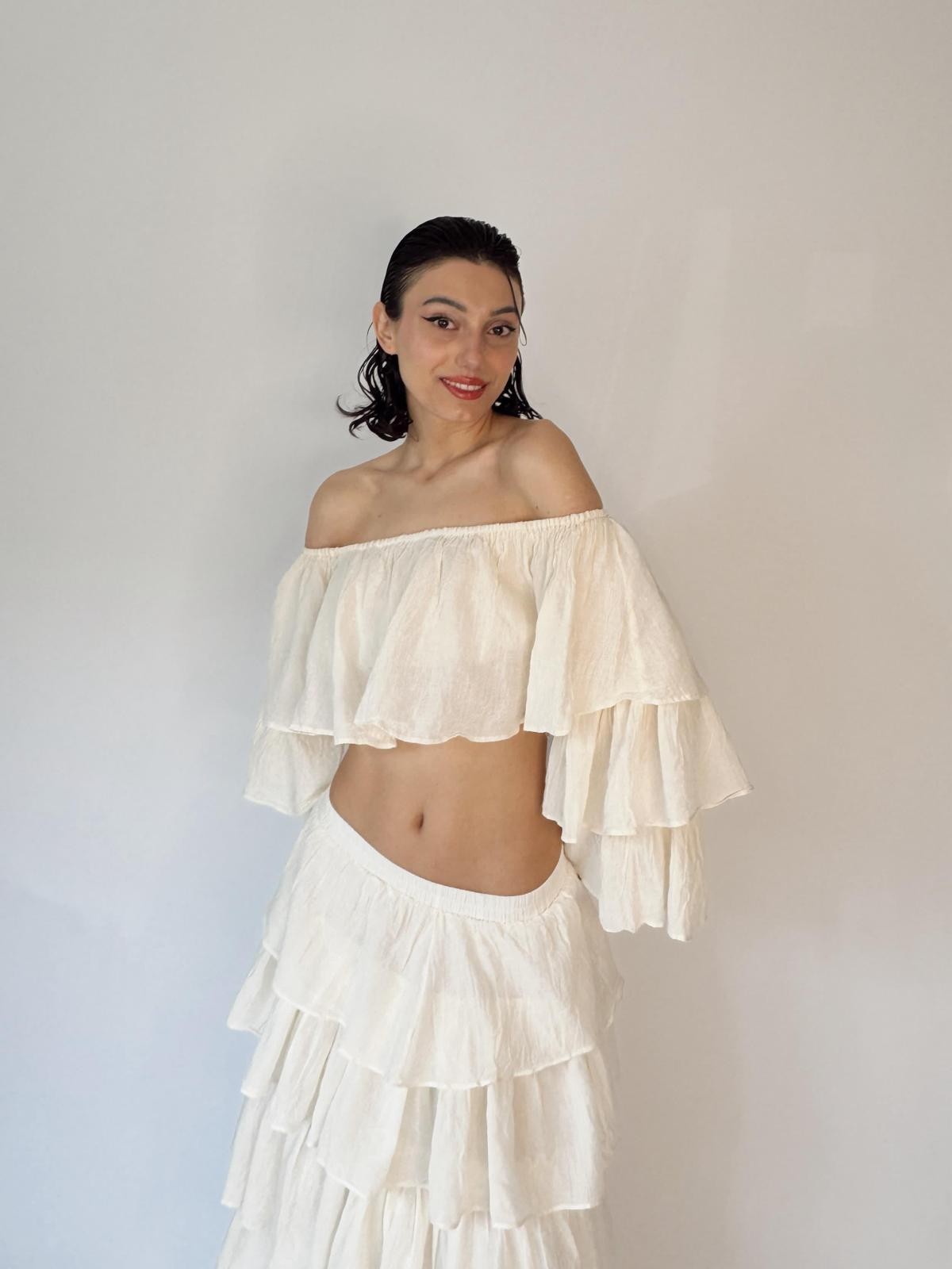 LONG SLEEVE BOLERO WITH LAYER RILLS