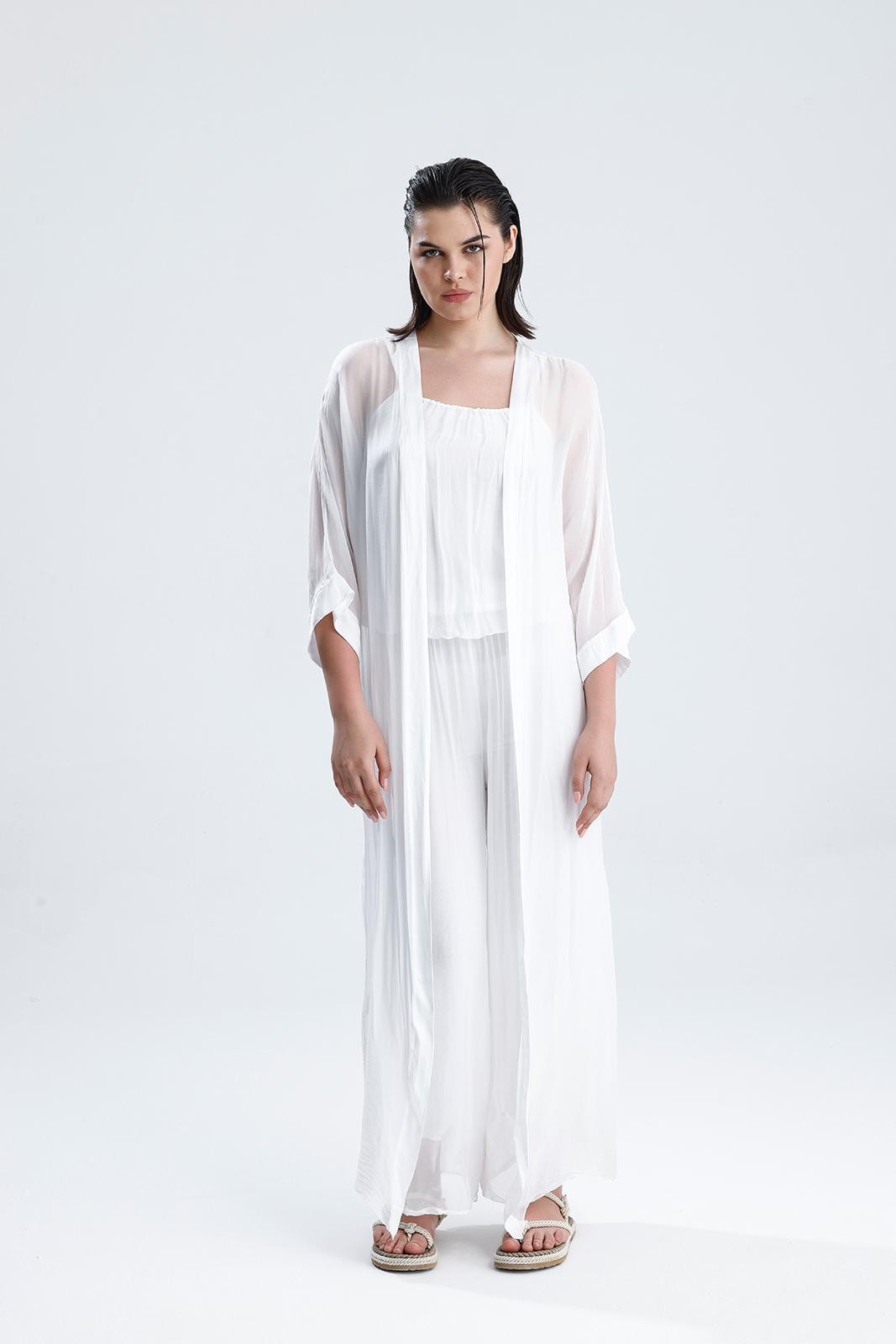 ITALIAN SILK OVERALLS - White