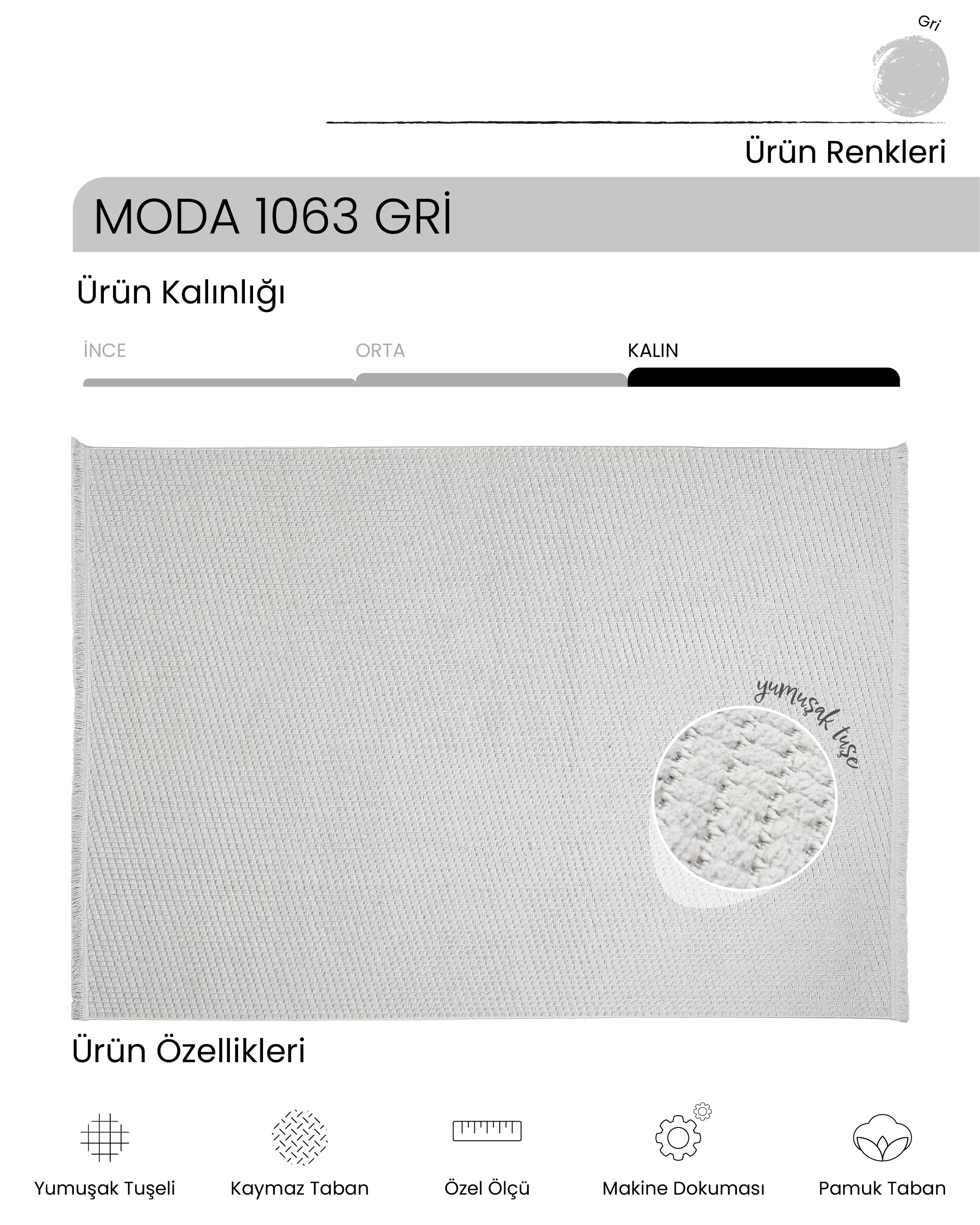 AYTEO HALI MODA 1063 GRİ SADE VE ZARİF İSKANDİNAV HALI