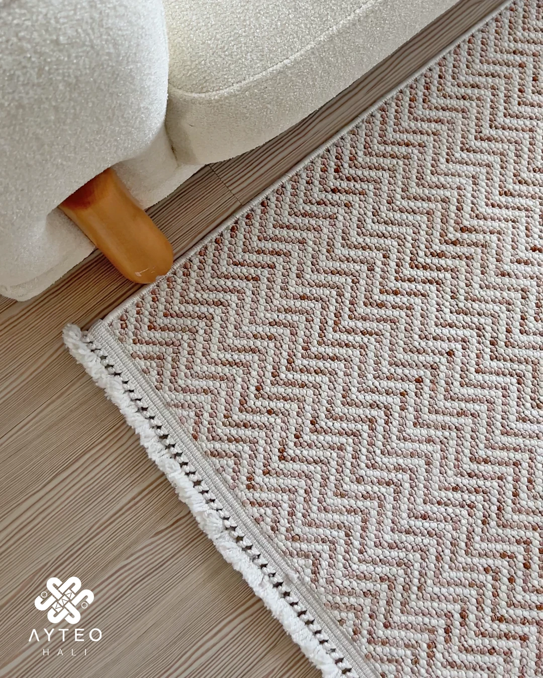 Ayteo Halı Arden 1110 Taba Silinebilir, Robot Süpürgeye Uygun, İskandinav Bukle Halı
