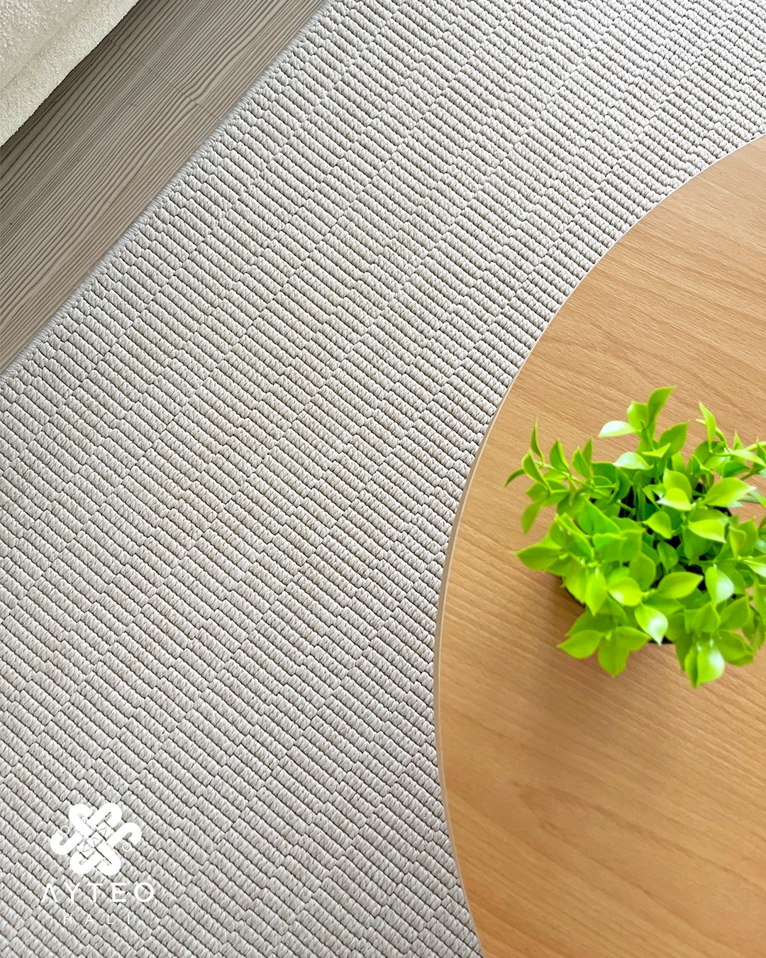 AYTEO HALI LINOA 1106 Krem - Yumuşak Dokulu, Silinebilir, Robot Süpürgeye Uygun Sisal Halı