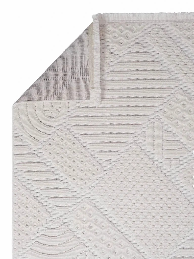 Ayteo Halı Dekor 1119 Krem – Geometrik Desen Modern İskandinav Halı