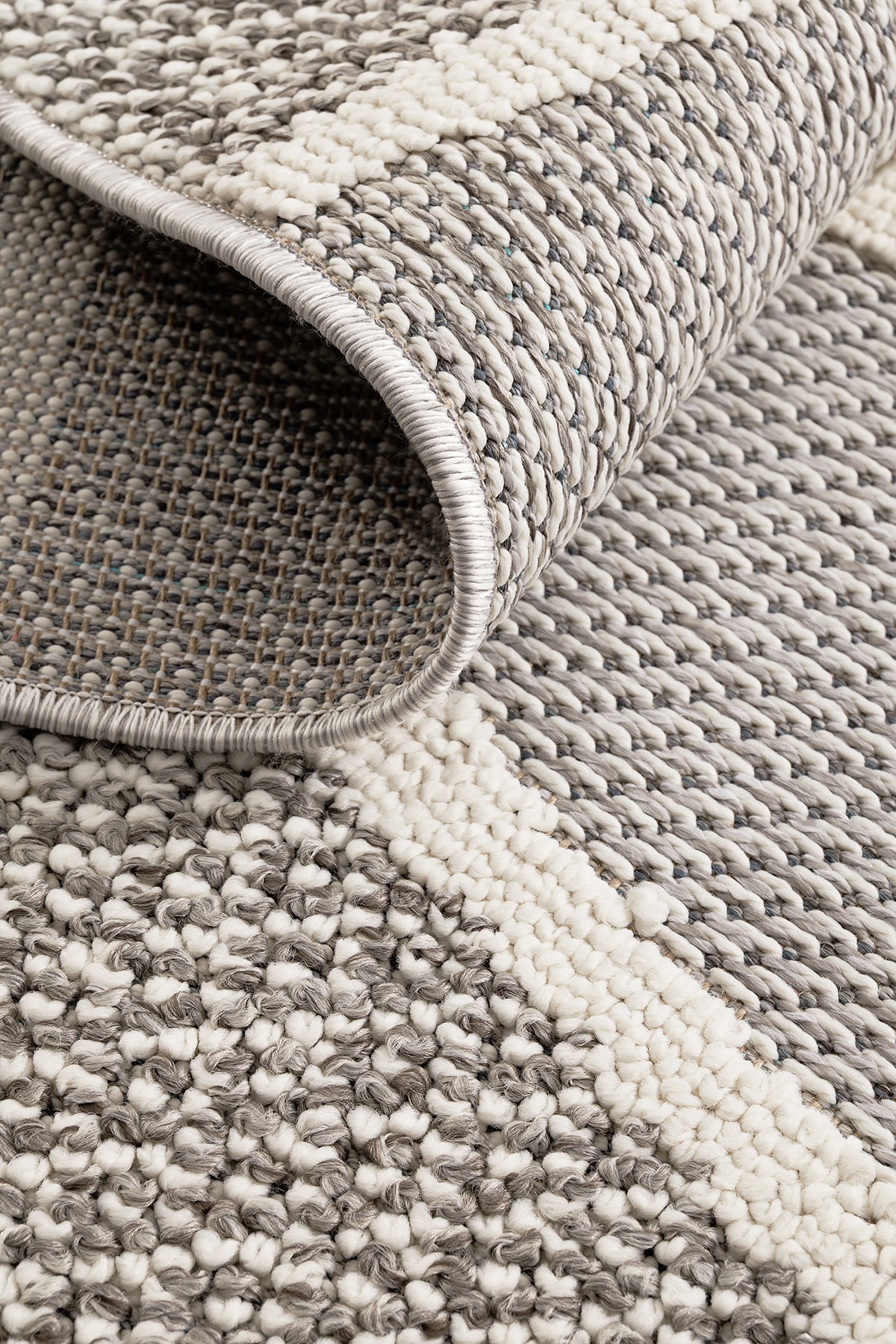 AYTEO HALI FLEX 1414 Gri – Kesme Bukle, Örgü Desenli, İskandinav Halı