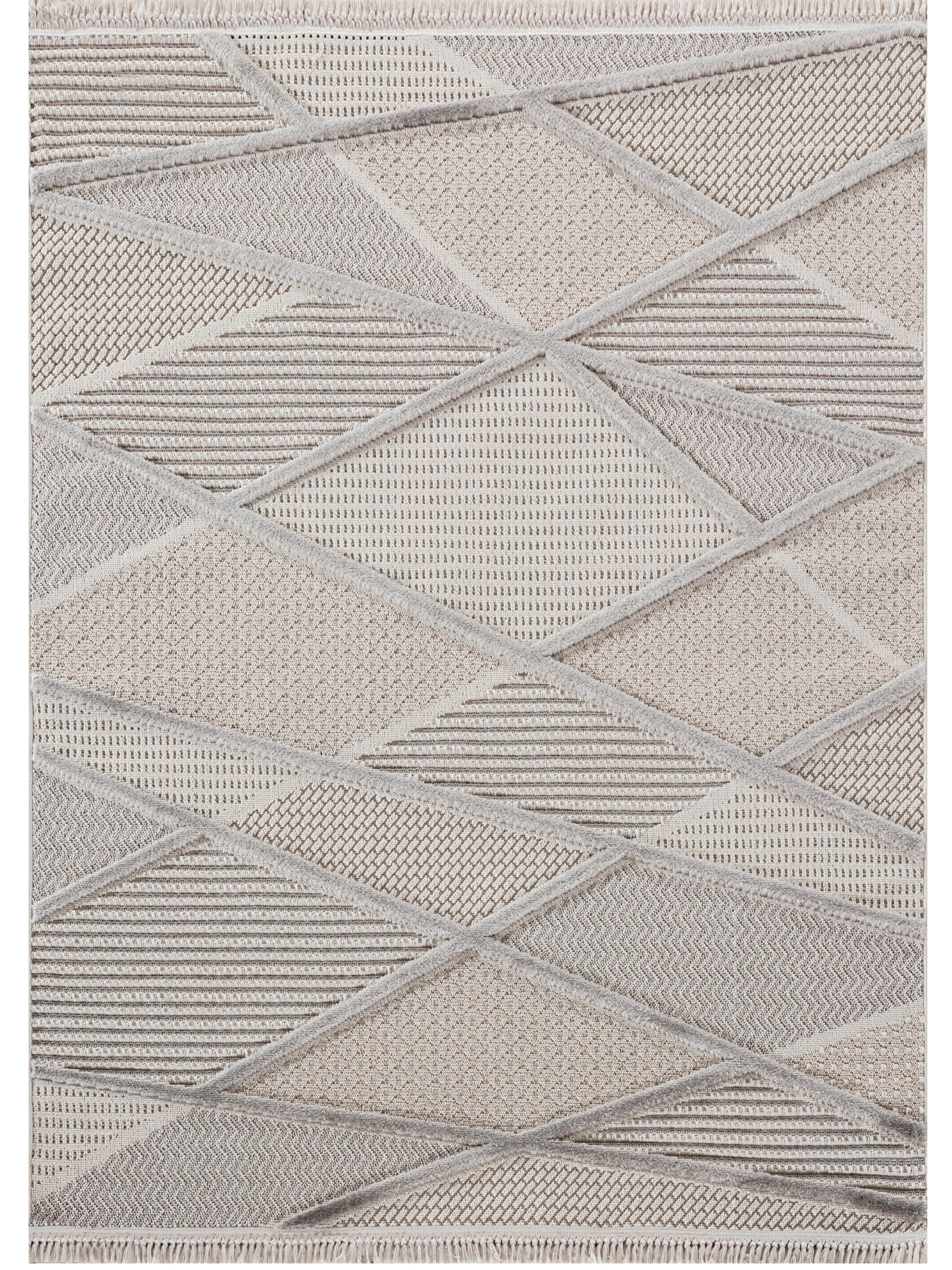 AYTEO HALI SOHO 1087 GRİ GEOMETRİK DESEN İSKANDİNAV HALI