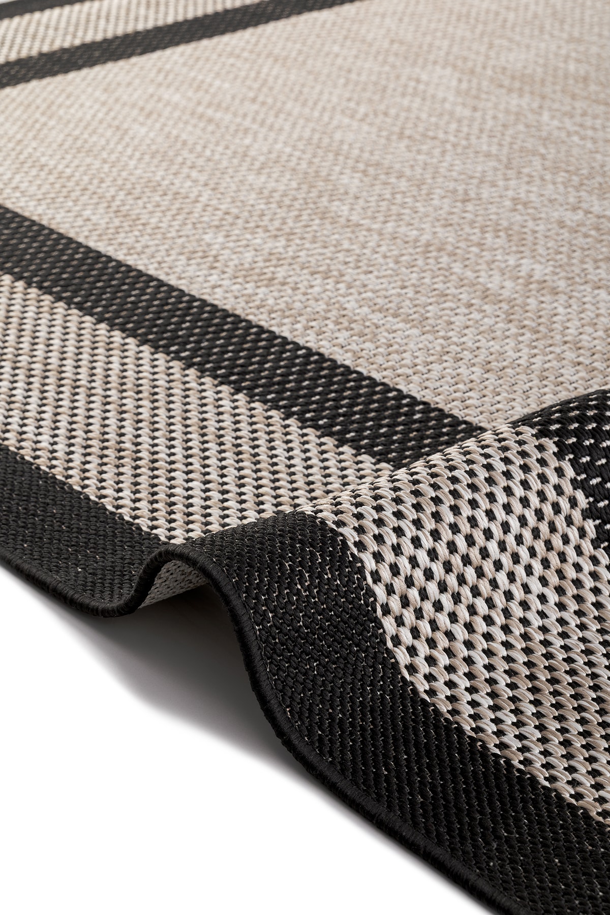 Ayteo Halı Sisal 1149 Bej Siyah Silinebilir Yumuşak Tuşeli Sisal Halı