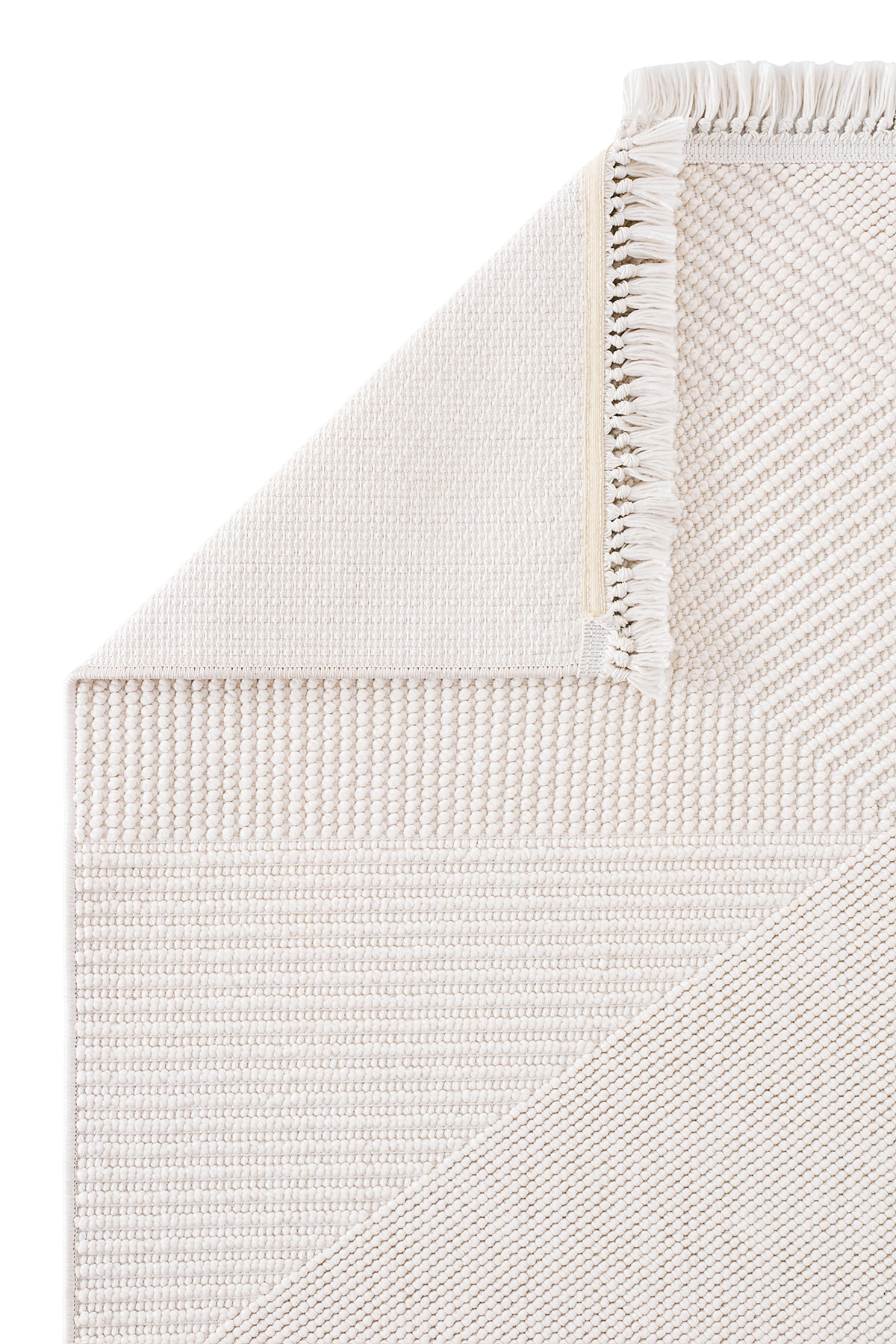 AYTEO HALI PERA 1454 Krem Robot Süpürgeye Uygun, İskandinav Bukle Halı