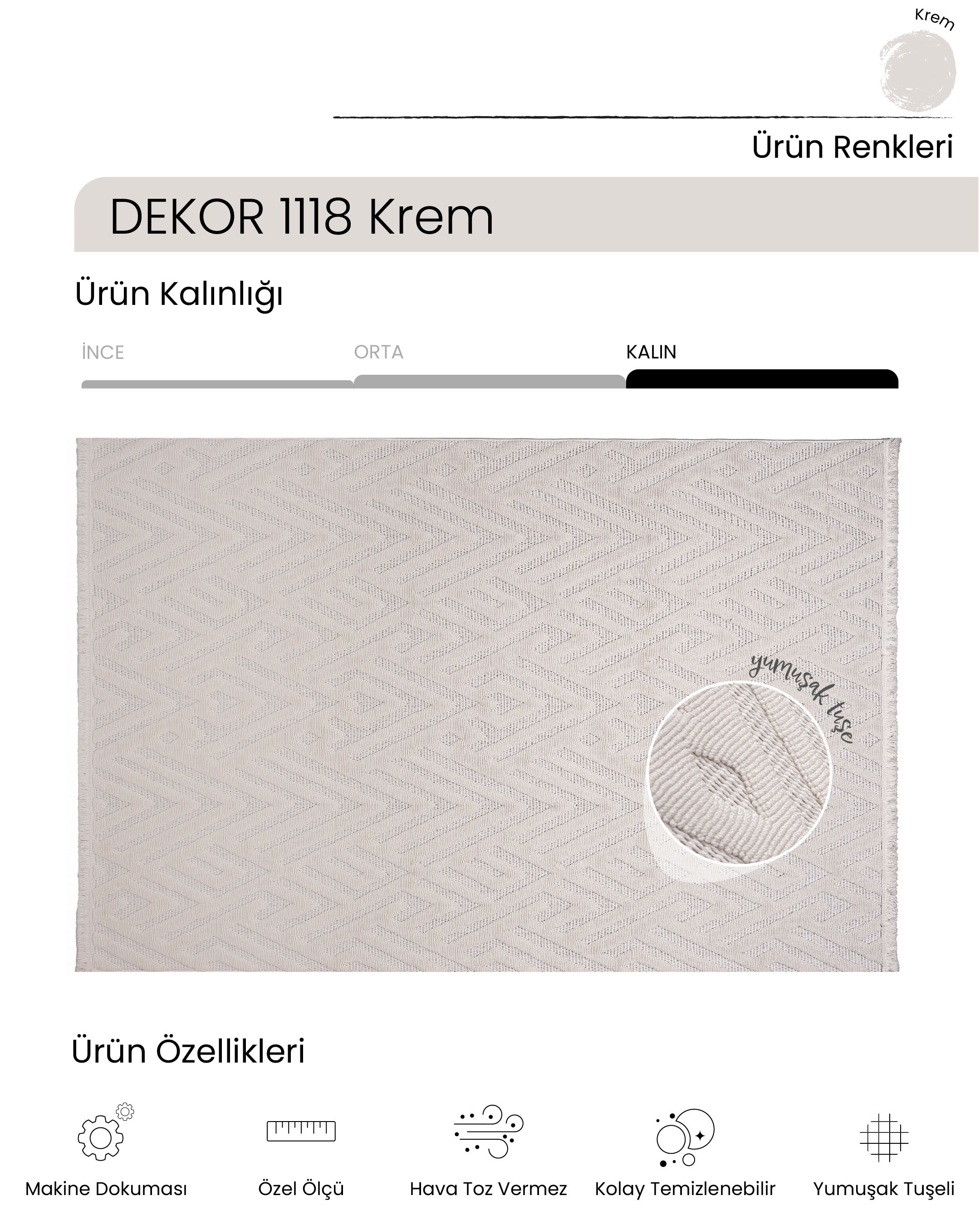 AYTEO HALI DEKOR 1118 KREM GEOMETRİK DESEN İSKANDİNAV HALI