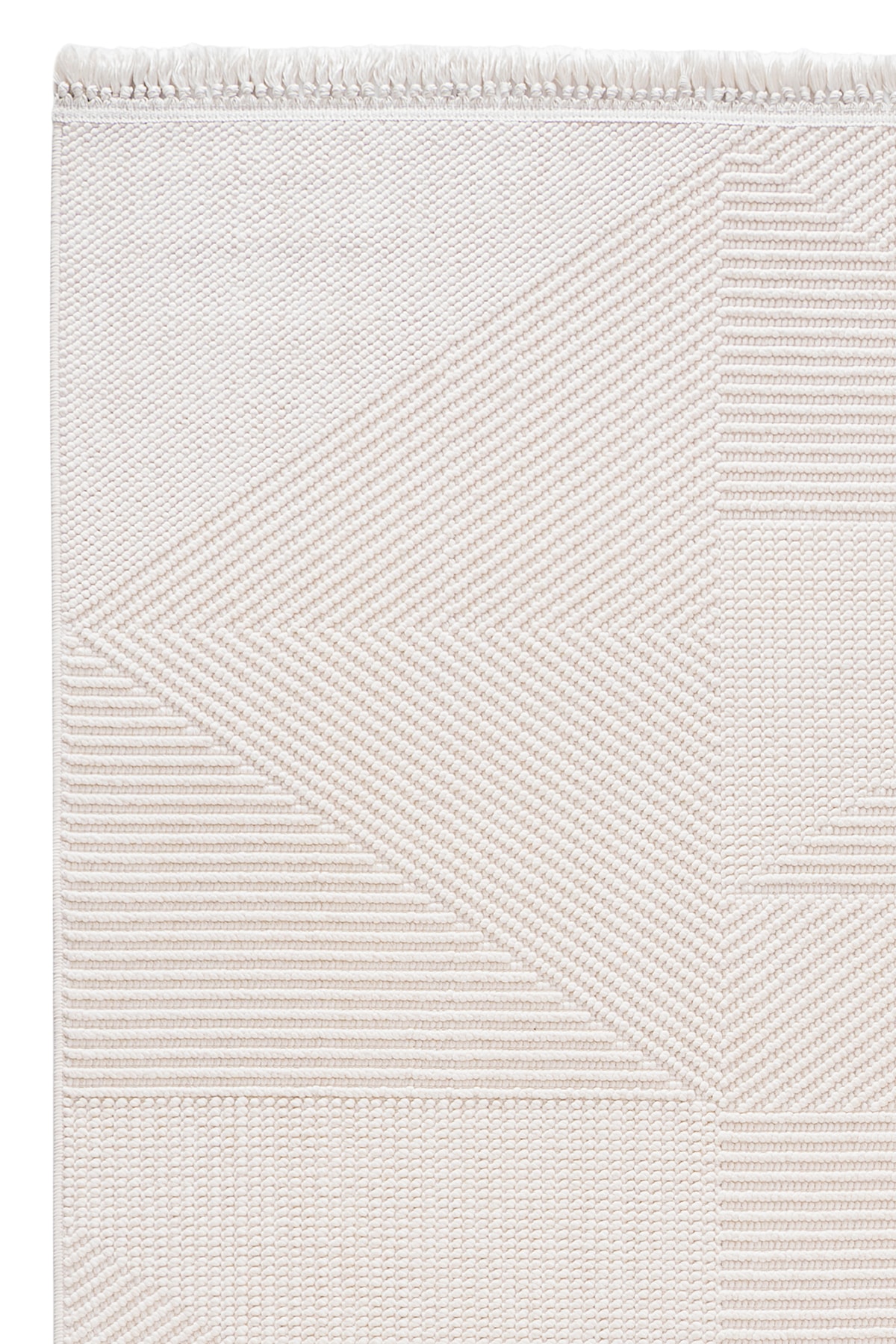 AYTEO HALI PERA 1454 Krem Robot Süpürgeye Uygun, İskandinav Bukle Halı