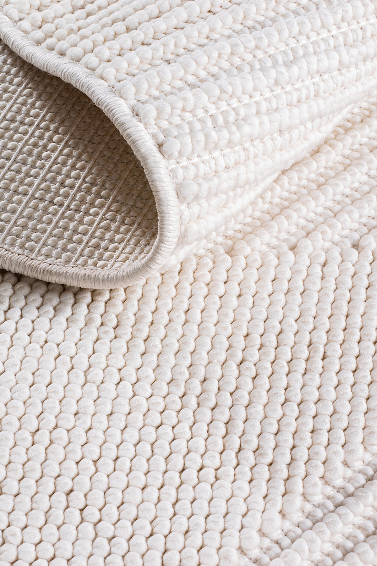 AYTEO HALI PERA 1454 Krem Robot Süpürgeye Uygun, İskandinav Bukle Halı