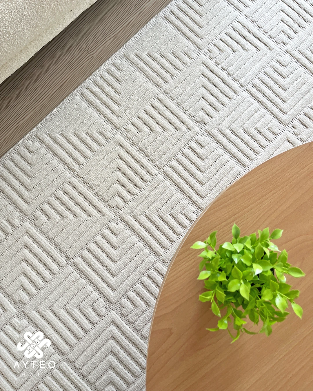 Ayteo Halı Moda 1062 Krem Sade ve Zarif İskandinav Halı