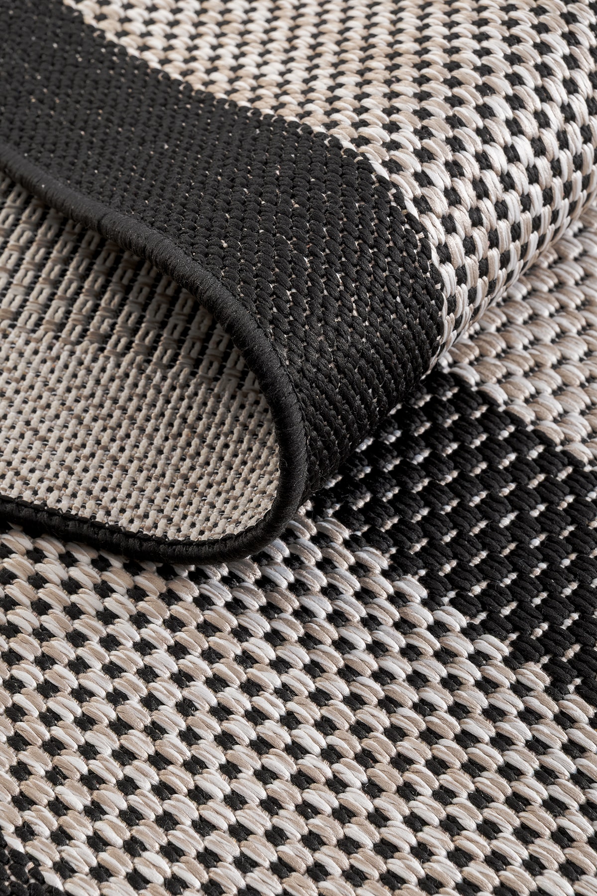 Ayteo Halı Sisal 1149 Bej Siyah Silinebilir Yumuşak Tuşeli Sisal Halı