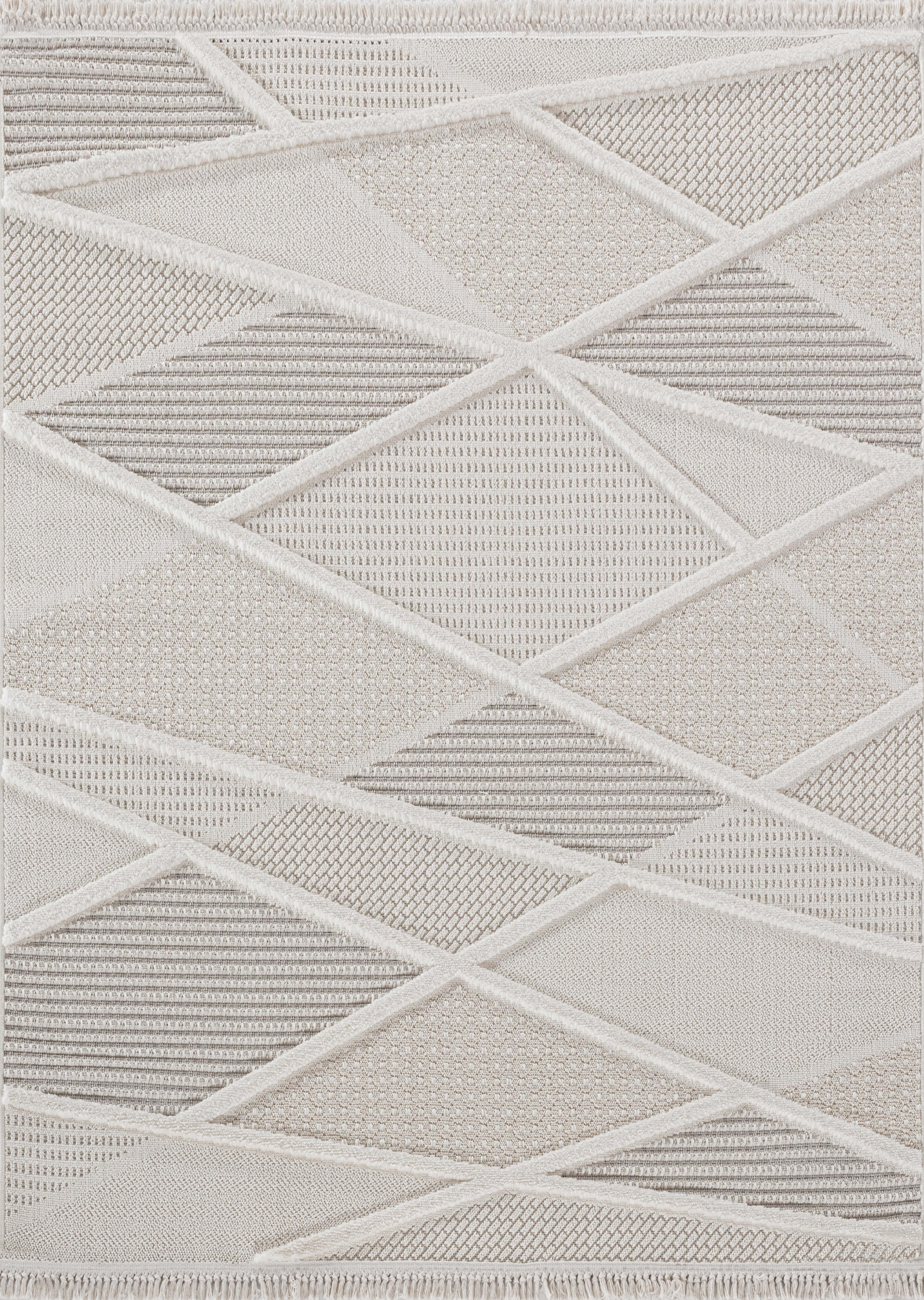 Ayteo Halı Soho 1087 Krem – Geometrik Desenli Modern İskandinav Halı