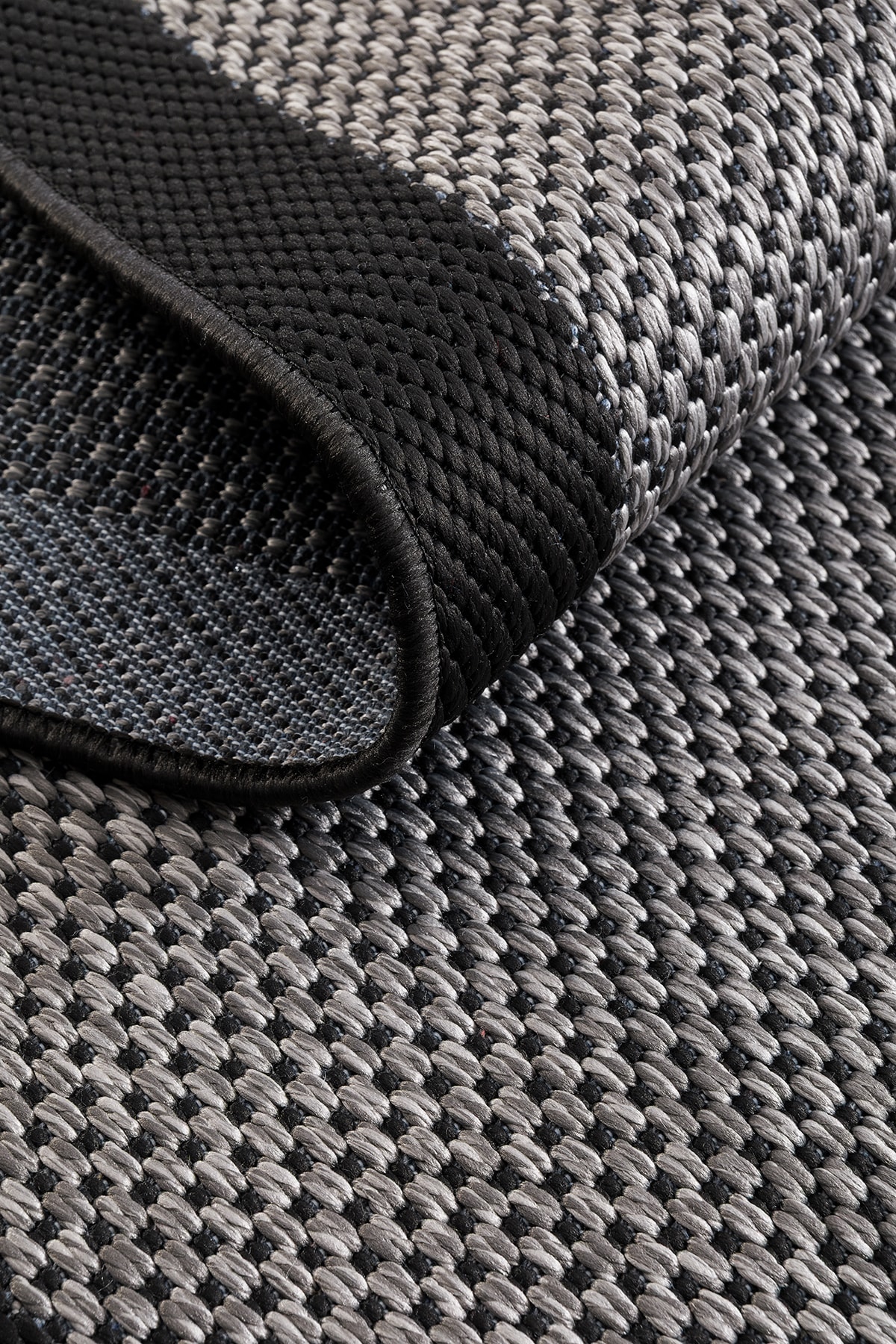 Ayteo Halı Sisal 1148 Gri Siyah Silinebilir Yumuşak Tuşeli Sisal Halı