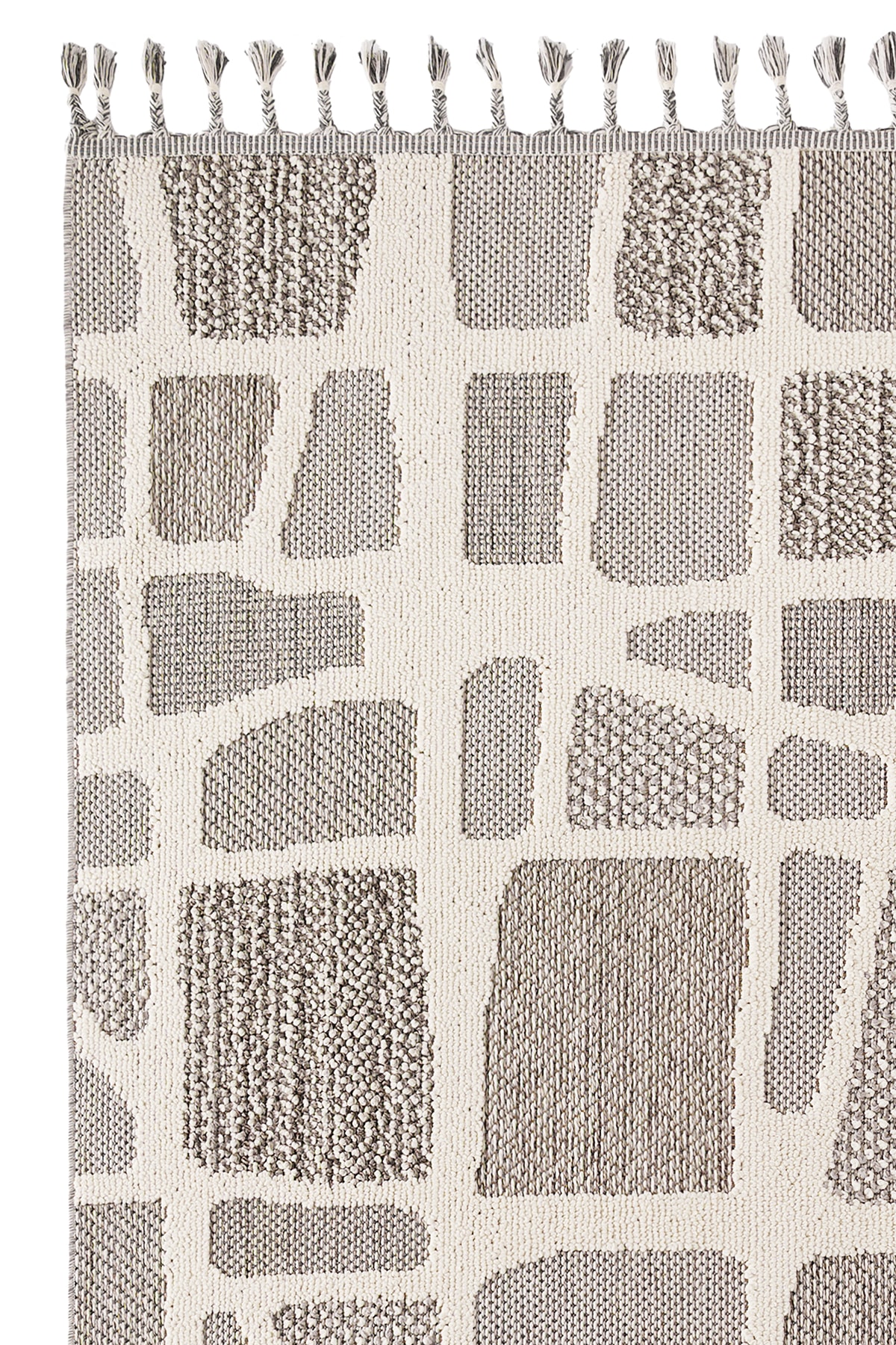 AYTEO HALI FLEX 1414 Gri – Kesme Bukle, Örgü Desenli, İskandinav Halı