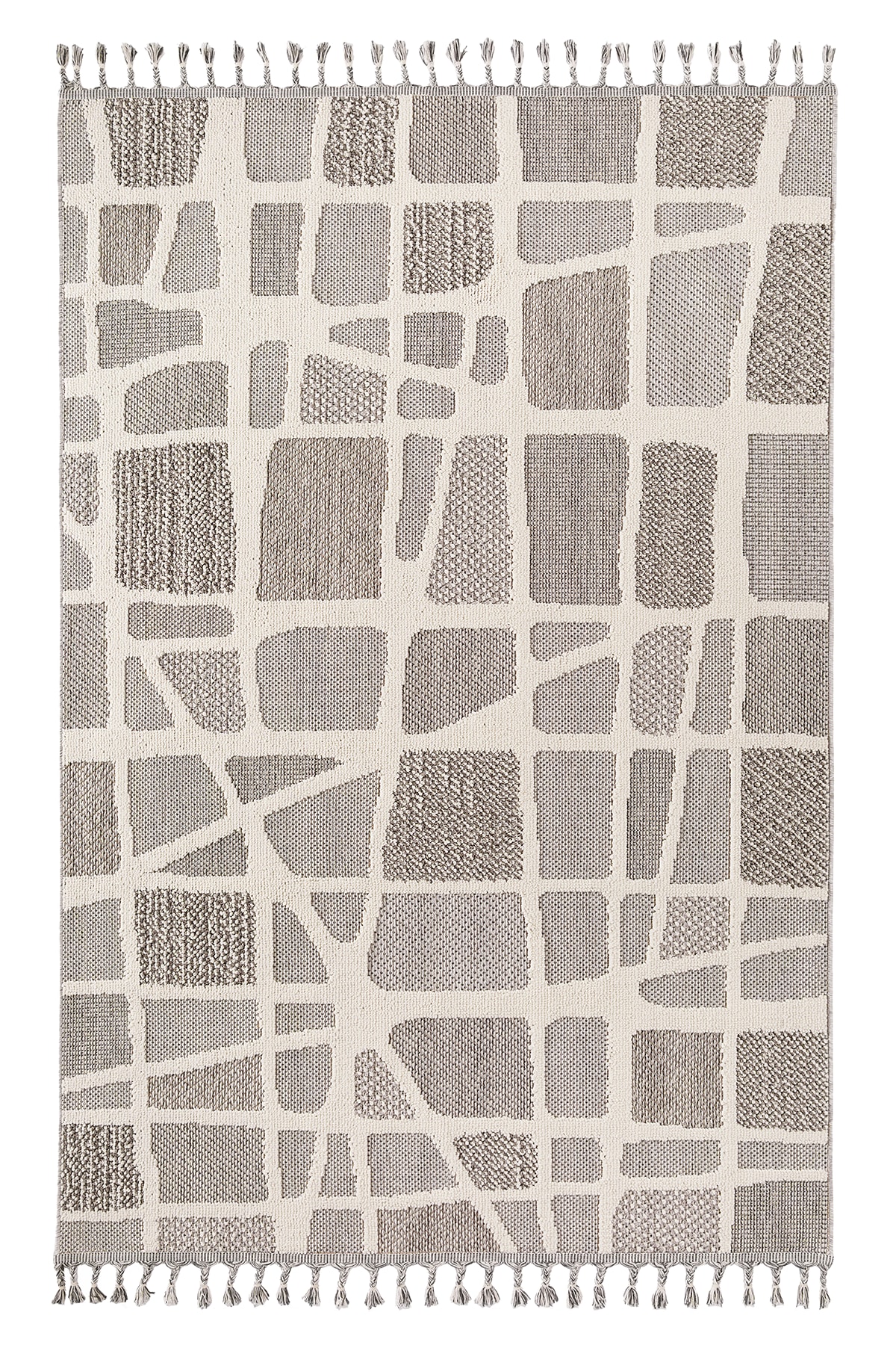 AYTEO HALI FLEX 1414 Gri – Kesme Bukle, Örgü Desenli, İskandinav Halı