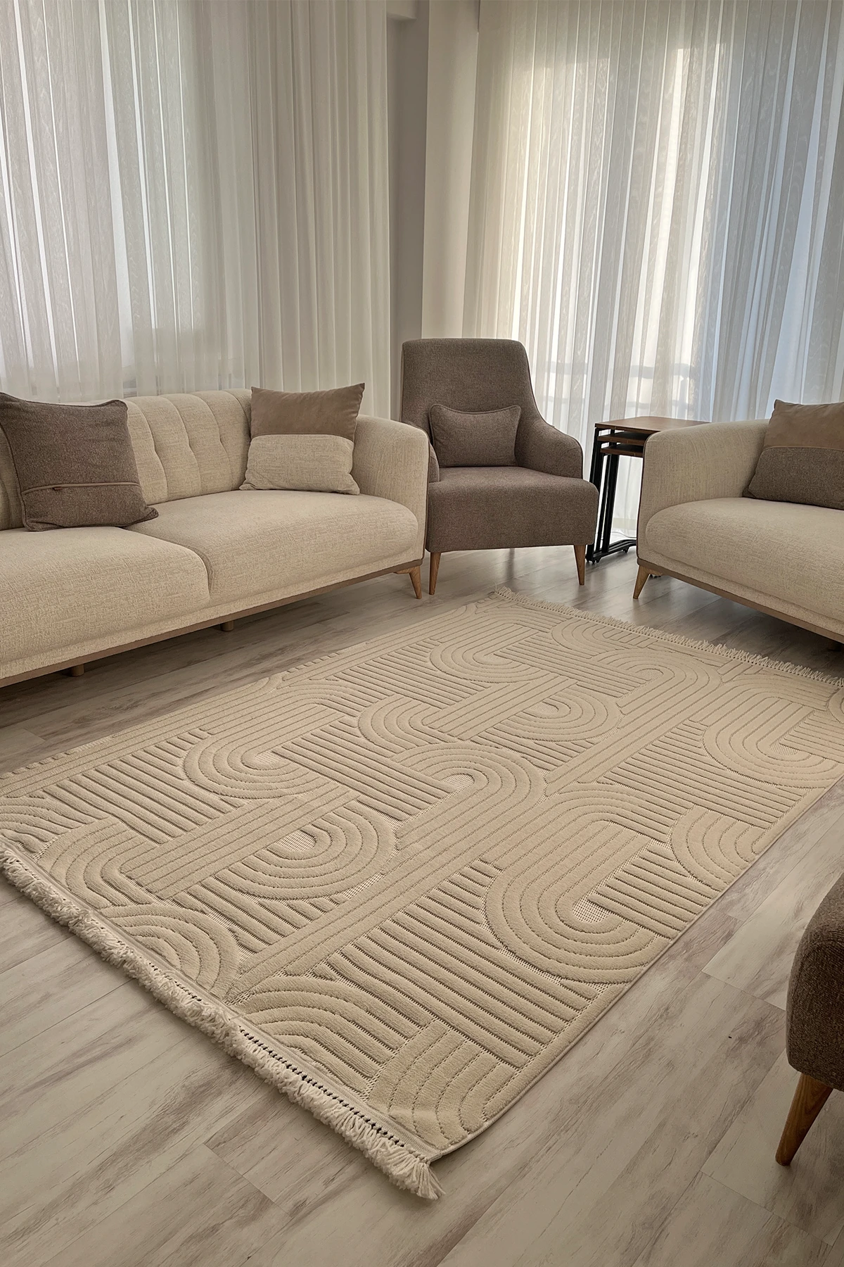 Ayteo Halı Moda 1090 Bej Sade Ve Zarif İskandinav Halı