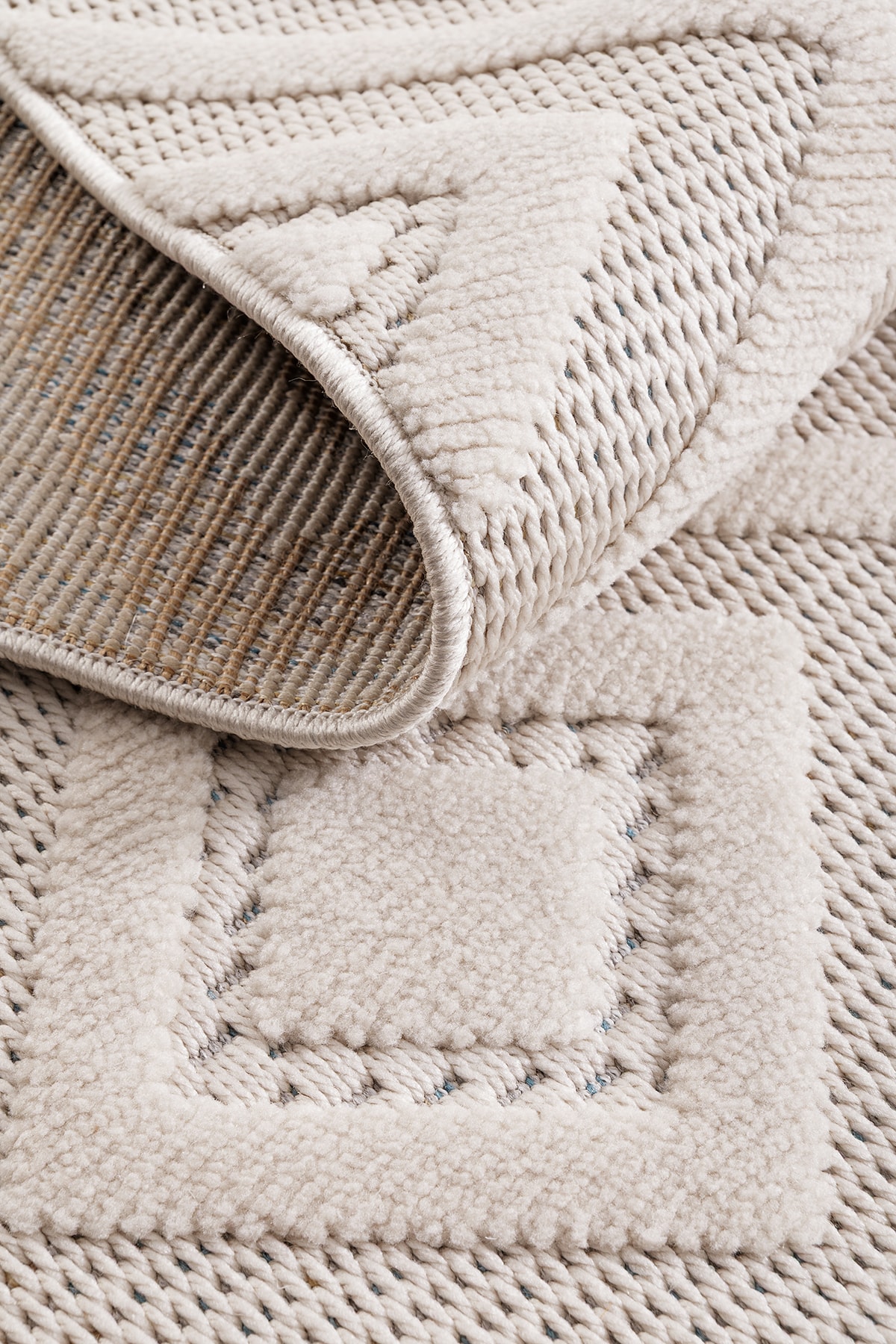 AYTEO HALI MODA 1089 BEJ SADE VE ZARİF İSKANDİNAV HALI