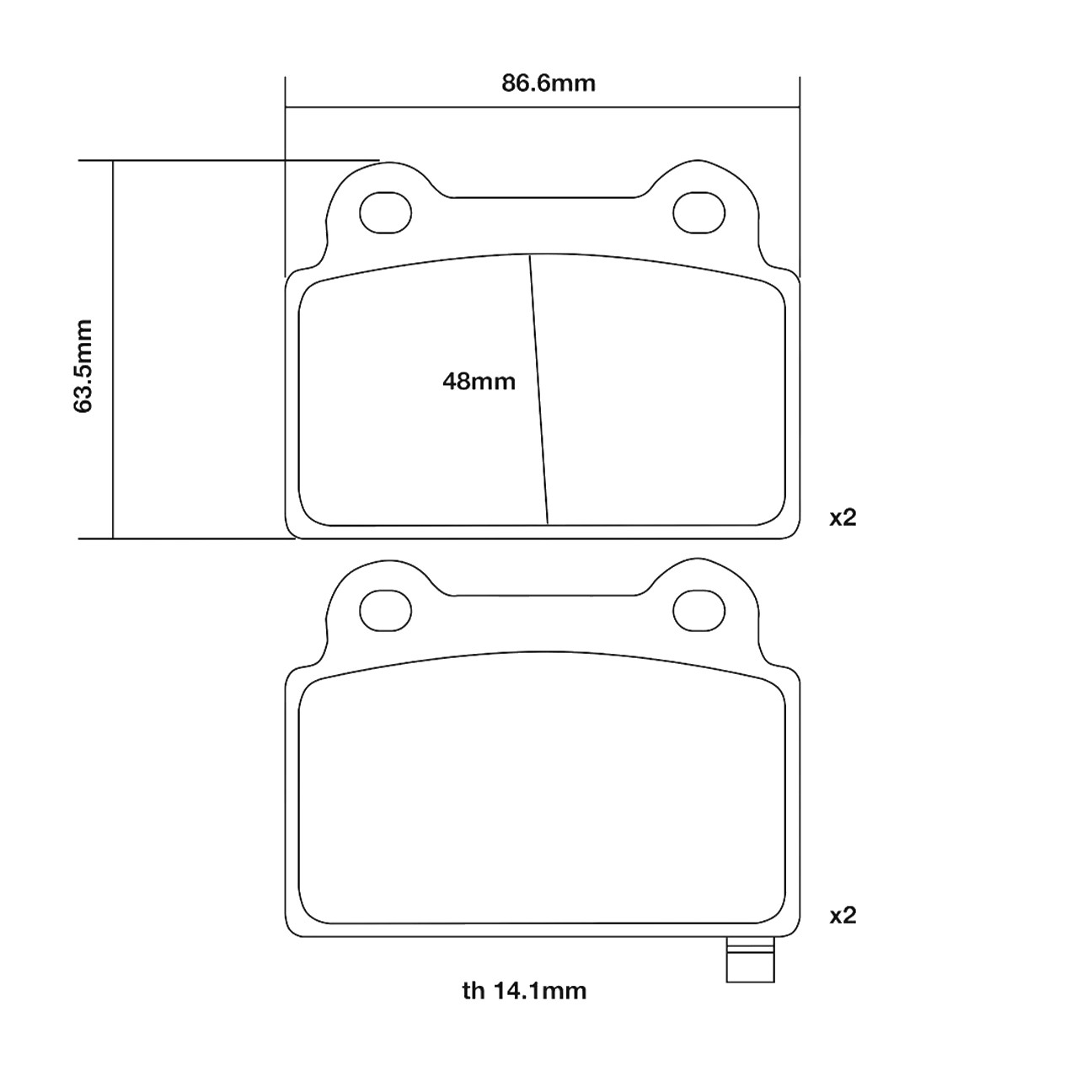 Brembo Rear Brake Pad Set - Mitsubishi Lancer EVO X (CZ4A) - 07.B315.11