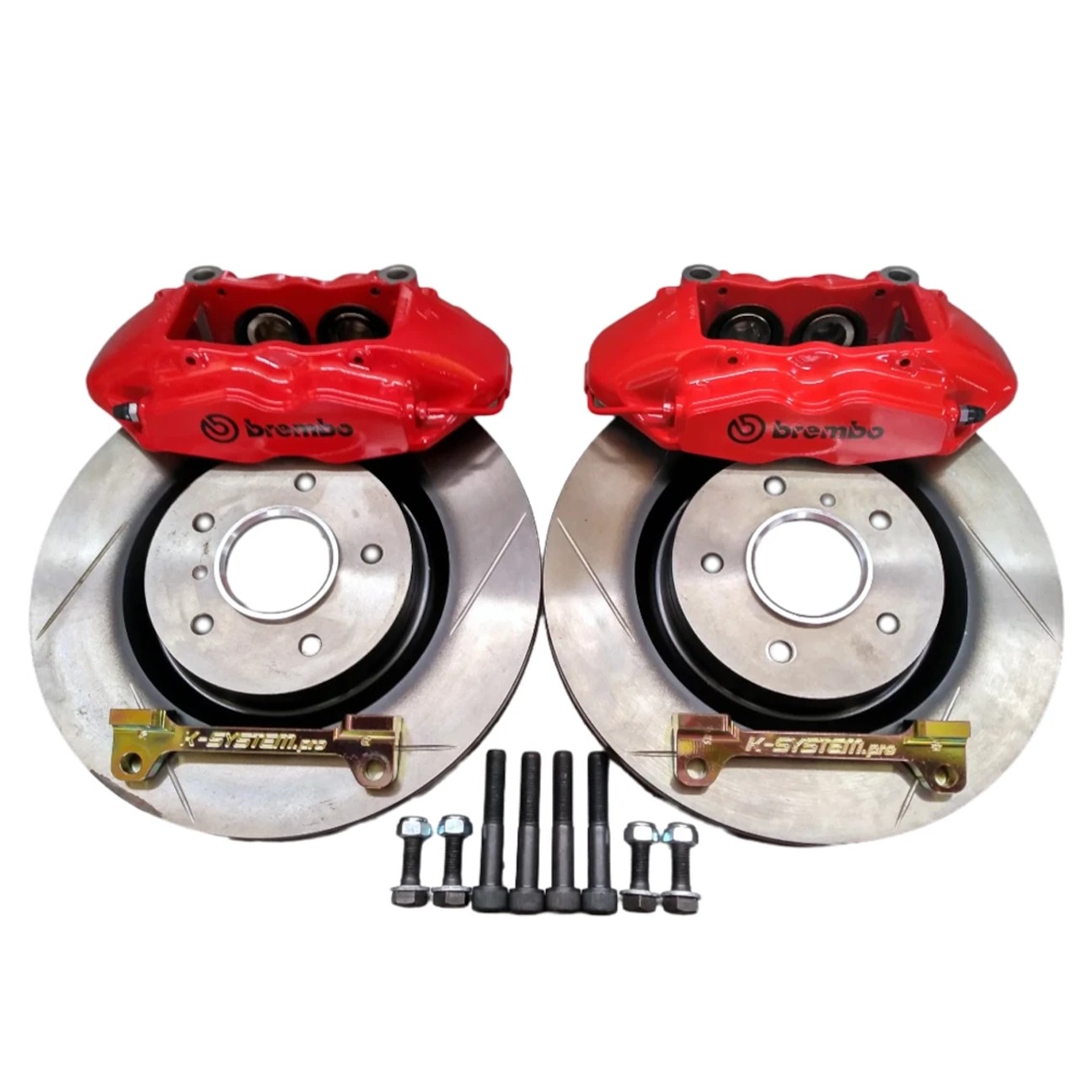 K-System Honda Civic X (10. Nesil) Brembo 4 Piston 324x30mm Fren Dönüşüm Kiti – Megane 3 RS Kaliperli (Kırmızı)