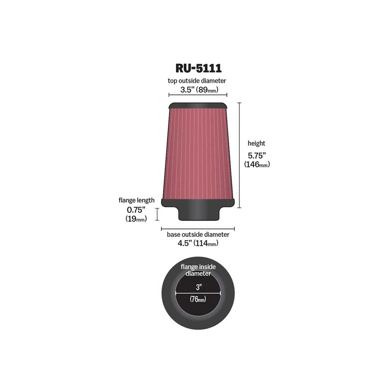 K&N KN-RU-5111 Unıversal Hava Filtresi