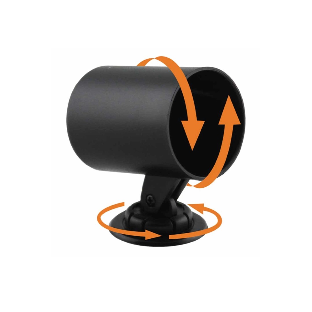 GlowShift Universal Black Single Gauge Swivel Dashboard Pod