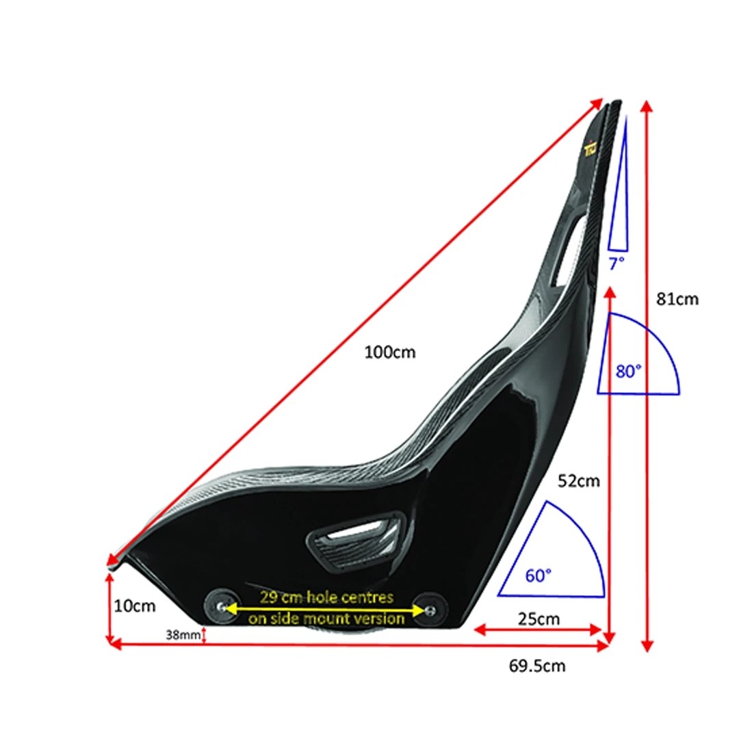 Tillett B6 Carbon GRP Side-Mounting Standard 4,5kg 44cm Sports Seat