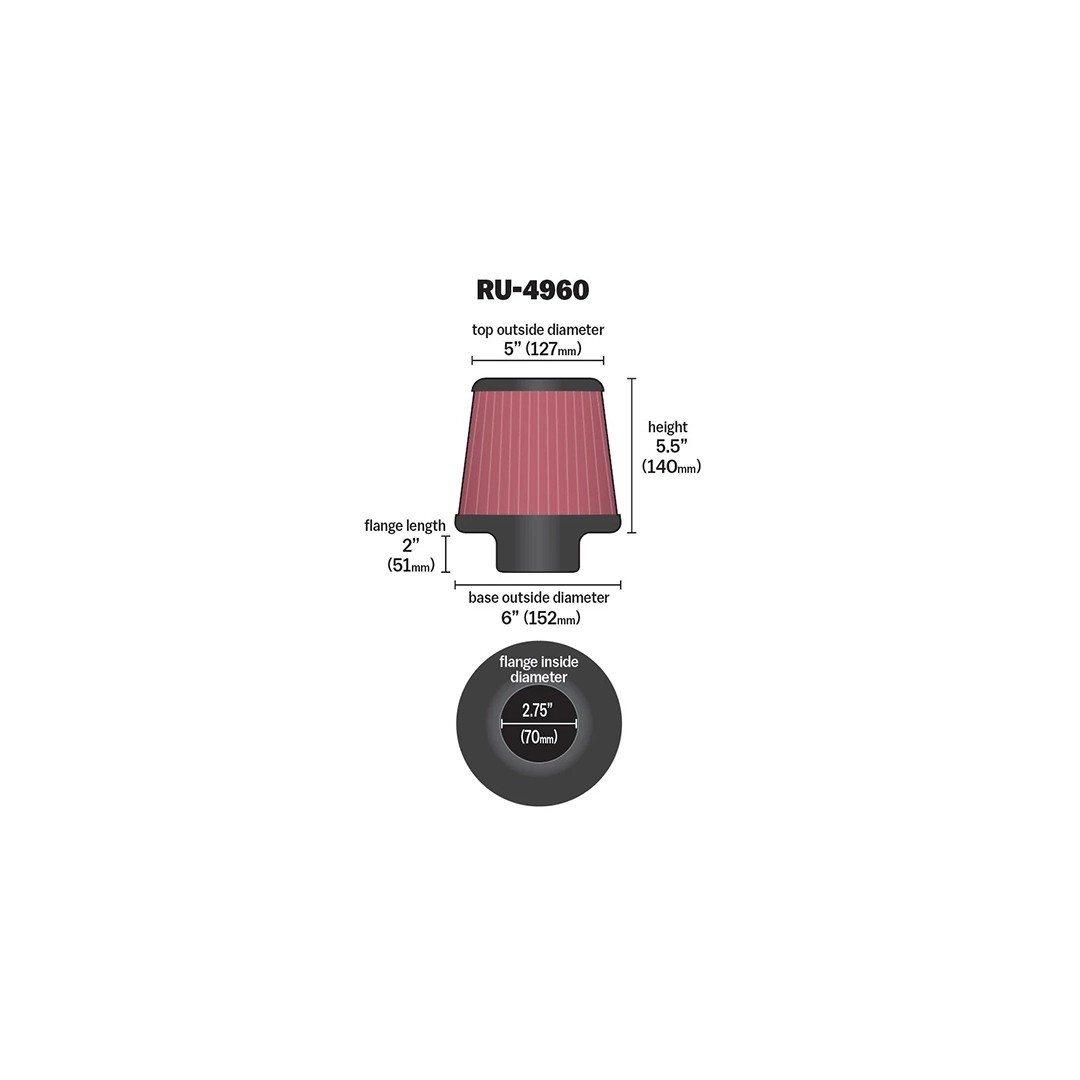 K&N KN-RU-4960 High-Flow Air Filter