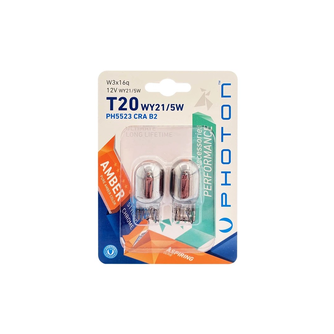 Photon T20 Chrome 21/5W 12V Amber Bulb