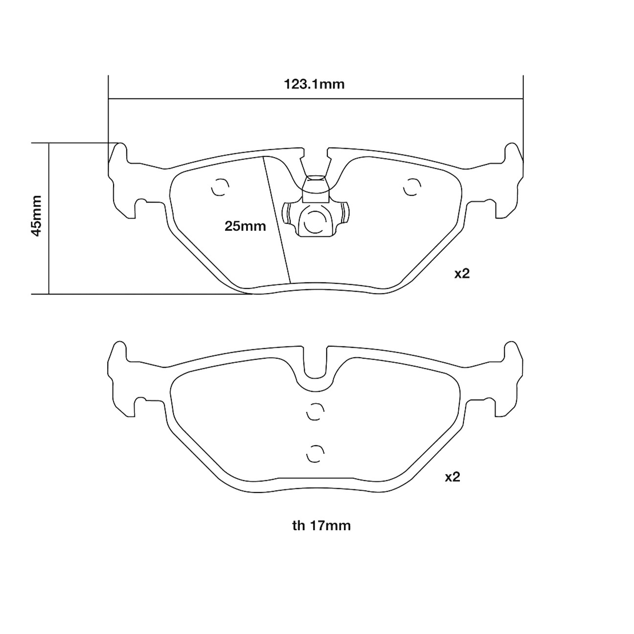 Brembo Rear Brake Pad Set - BMW 3 Series E46, Z1, Z3, Z4 - MG 6, X-Power, ZT - Rover 75 - Saab 9-5 - 07.B315.26