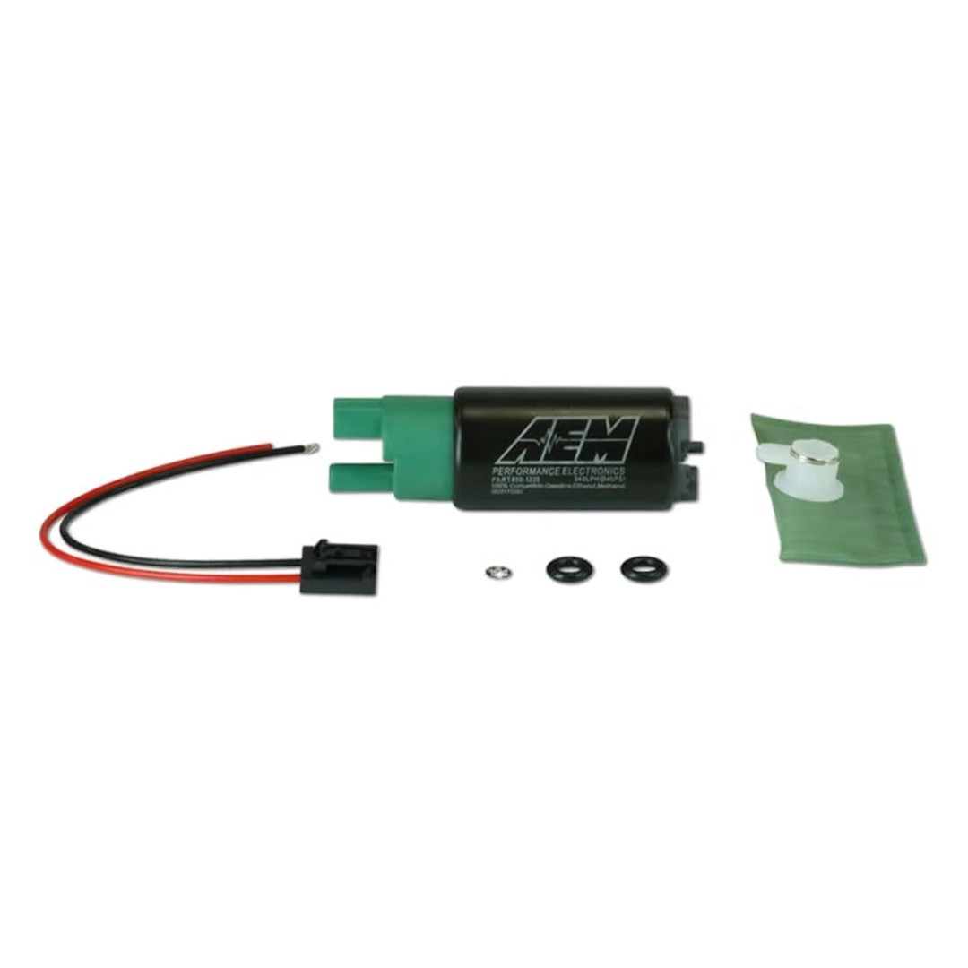 AEM 50-1230 - 340LPH E85 Compatible Double Barb Fuel Pump Kit