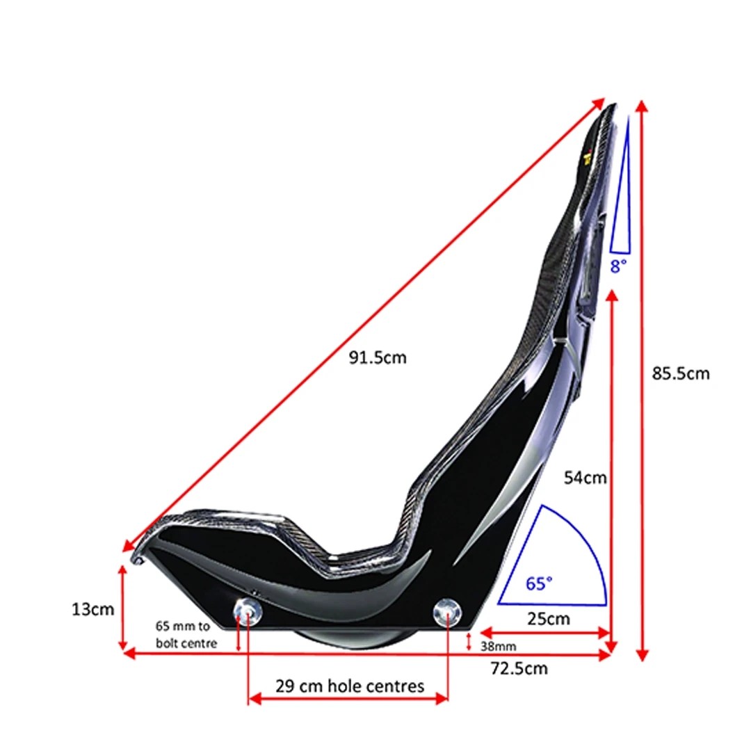 Tillett B10 Carbon GRP Side-Mounting 4,5kg 44,5cm Open-Edge Sports Seat